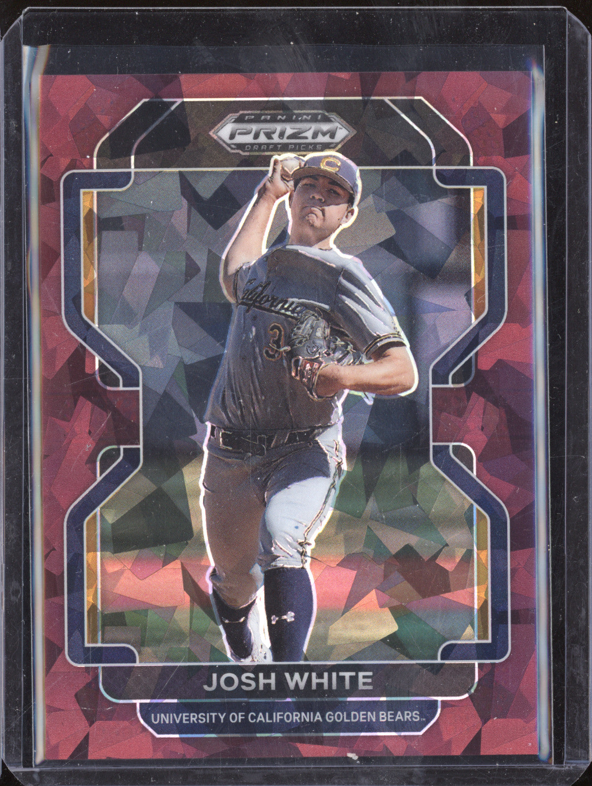 Josh White 2022 Panini Prizm Draft Picks PDP142 Burgundy Cracked Ice 8/23