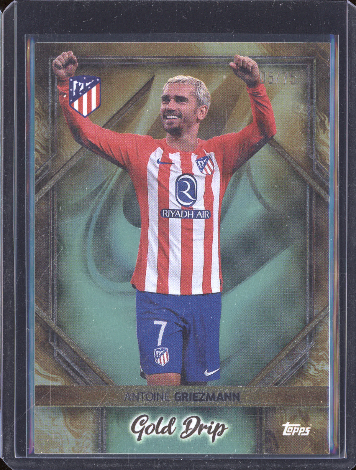 Antoine Griezmann 2023-24 Topps Athletico de Madrid Team Set 48 Gold Drip 5/75