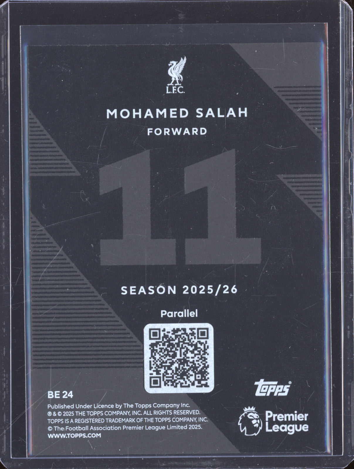 2025-26 Topps Premier League BE 24 Mohamed Salah Black Edge Edition 38/99