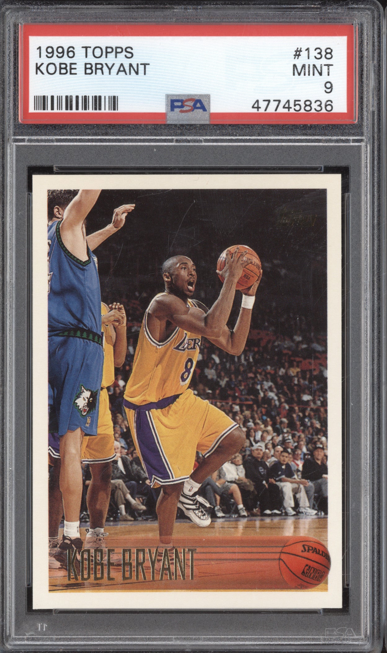 Kobe Bryant 1996-97 Topps 138 RC PSA 9
