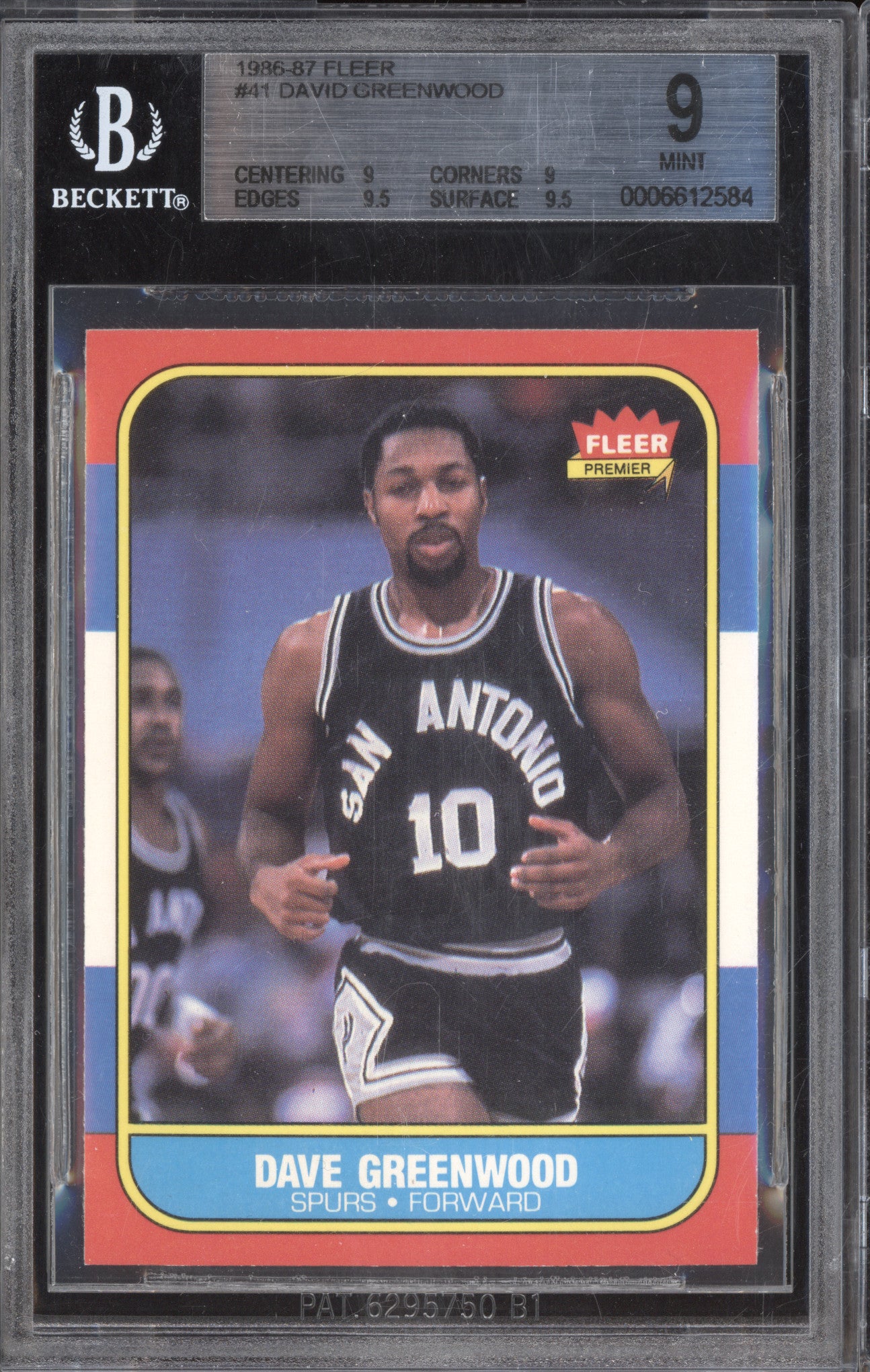 David Greenwood 1986-87 Fleer 41 BGS 9