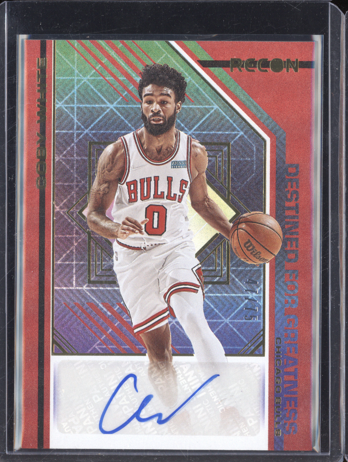 Coby White 2021-22 Panini Recon DGS-CBW Destined for Greatness Auto Red 47/75