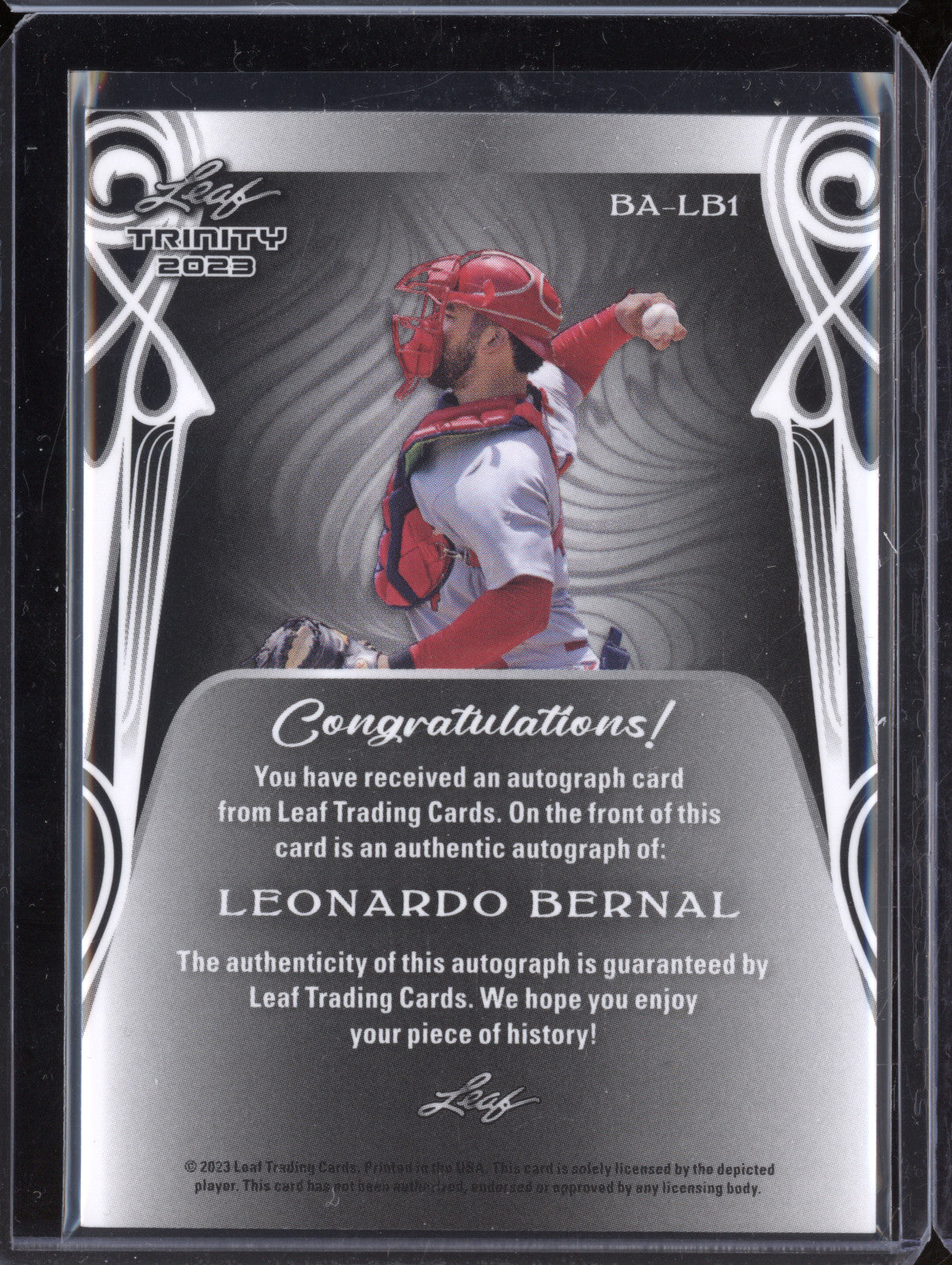Leonardo Bernal 2023 Leaf Trinity BA-LB1 Autograph Bronze RC 1/99