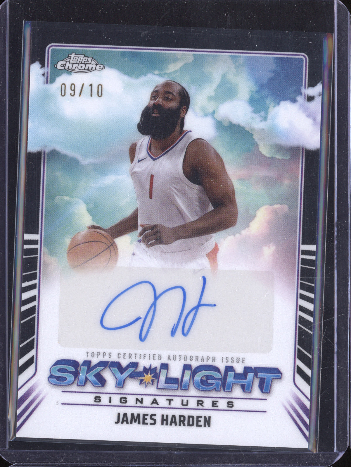 James Harden 2024-25 Topps Chrome SLS-JHD Sky Light Auto Black Refractor 9/10