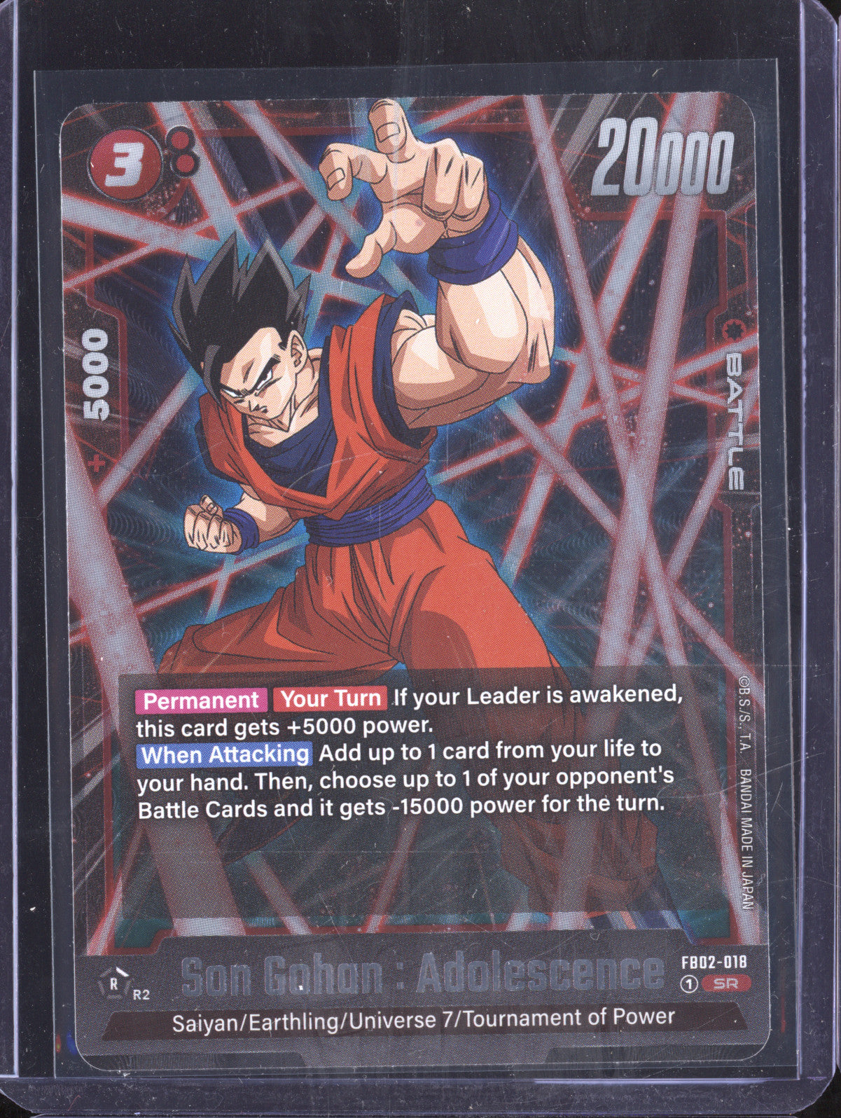 Son Gohan : Adolescence 2024 Dragon Ball Super Blazing Aura FB02-018 Super Rare