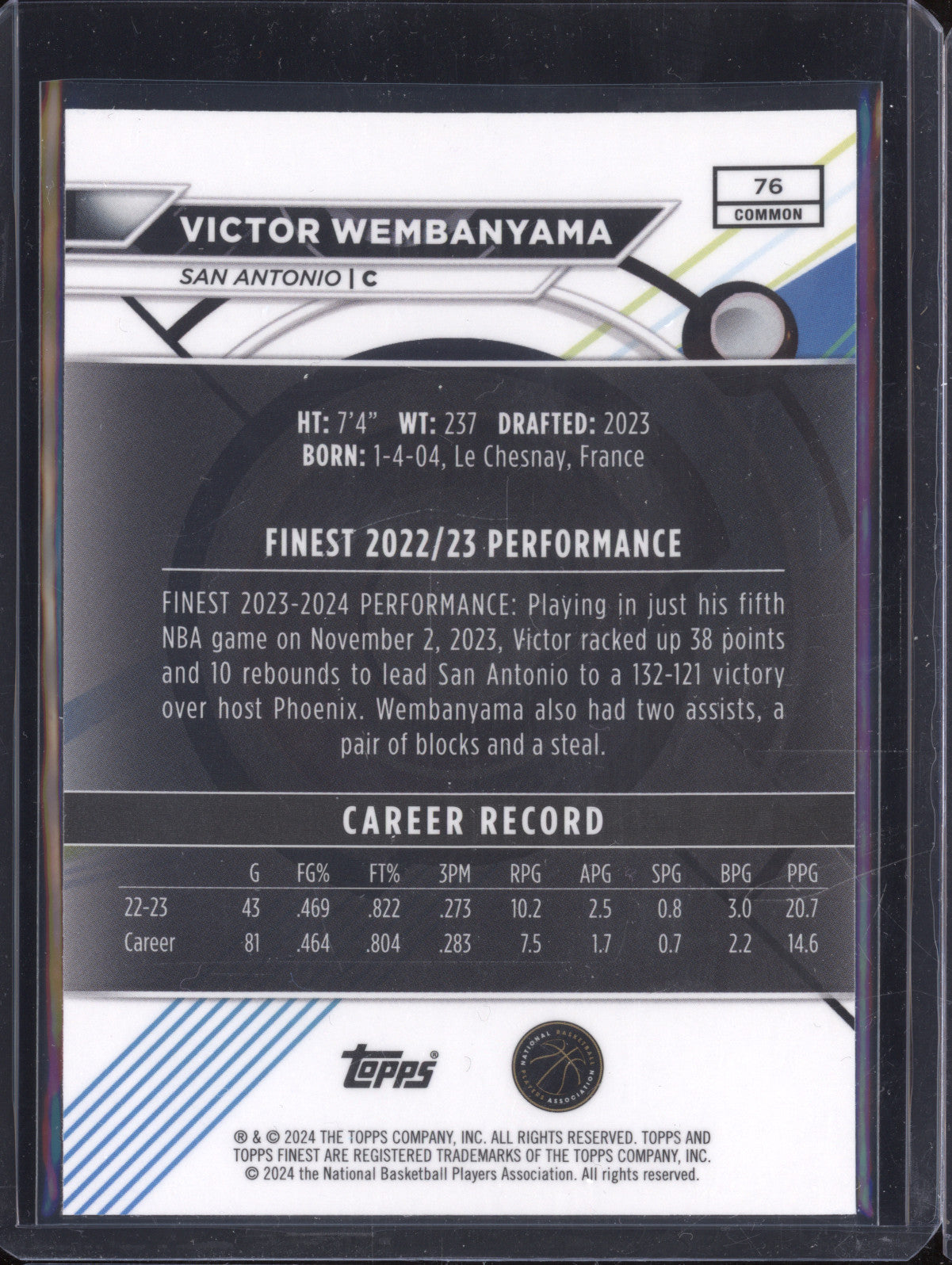 Victor Wembanyama 2023-24 Topps Finest 76 RC