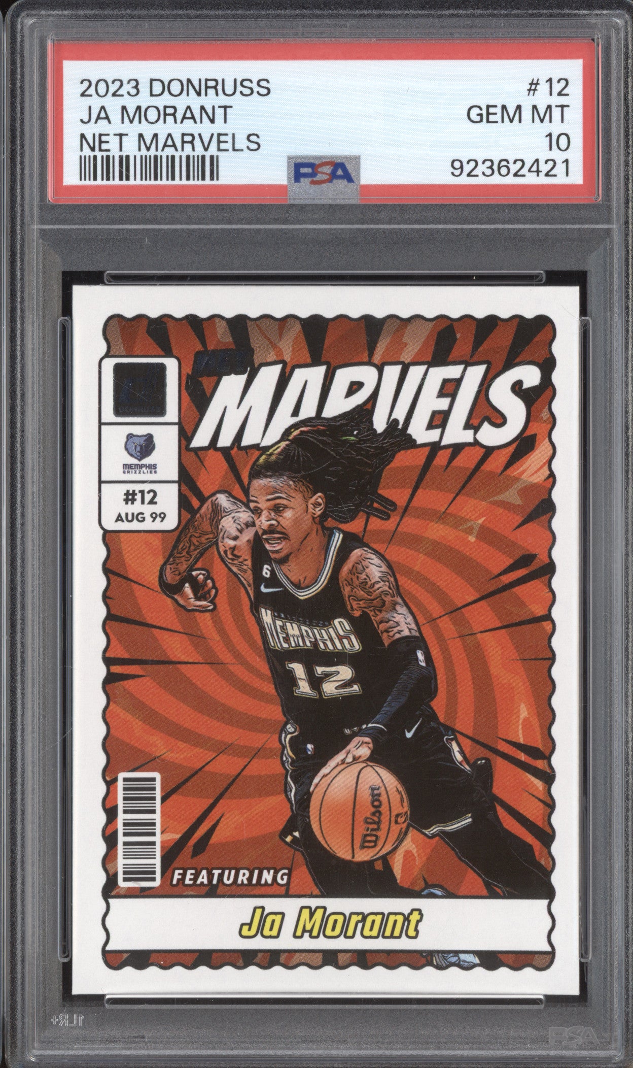 Ja Morant 2023-24 Panini Donruss 12 Net Marvels PSA 10