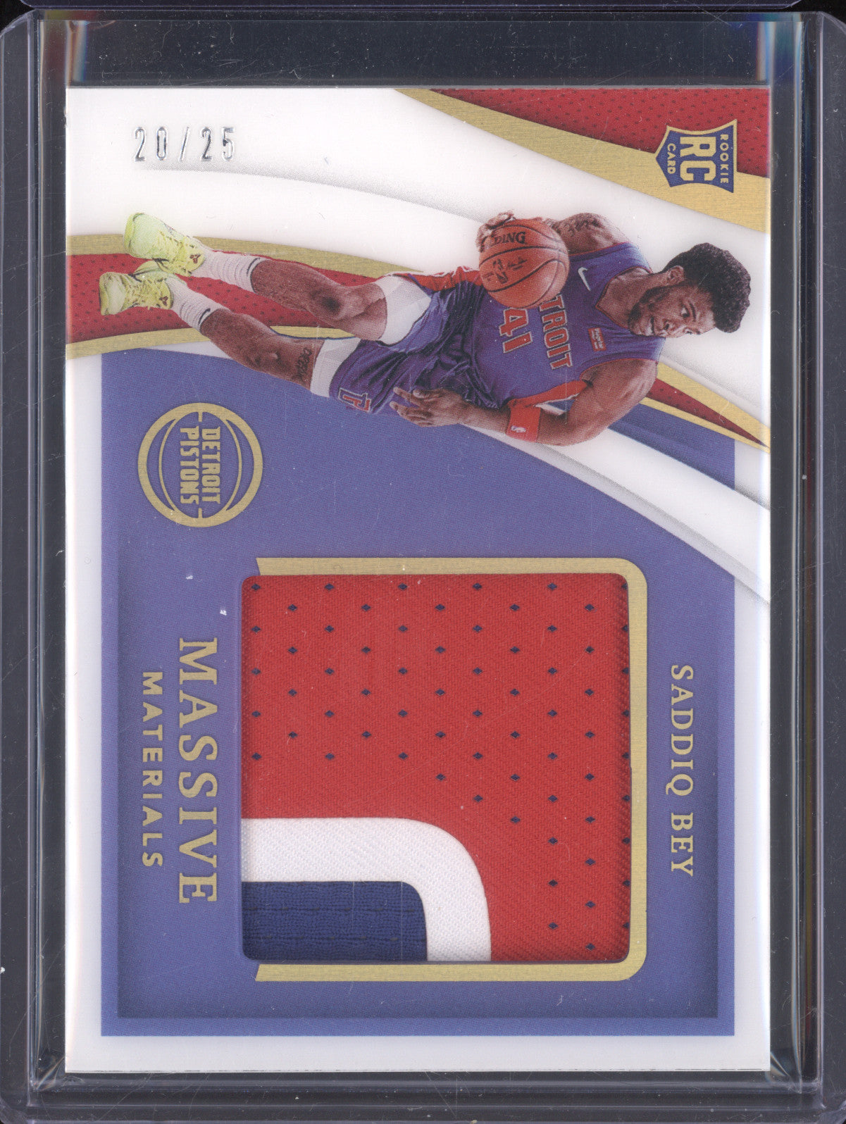 Saddiq Bey 2020-21 Panini Immaculate MM-SB Massive Materials RC 20/25