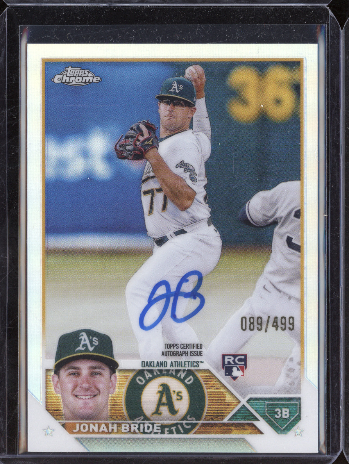 Jonah Bride 2023 Topps Chrome Baseball RA-JBR Rookie Auto Refractor RC 89/499