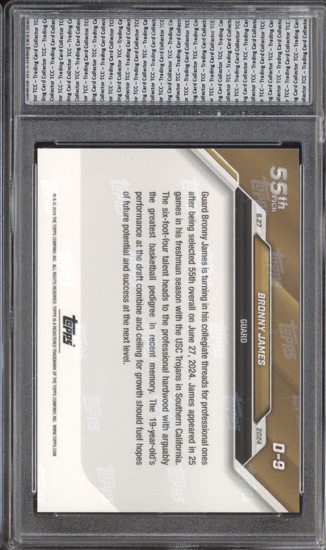 2024 Topps Now D-9 Bronny James RC TCC 10