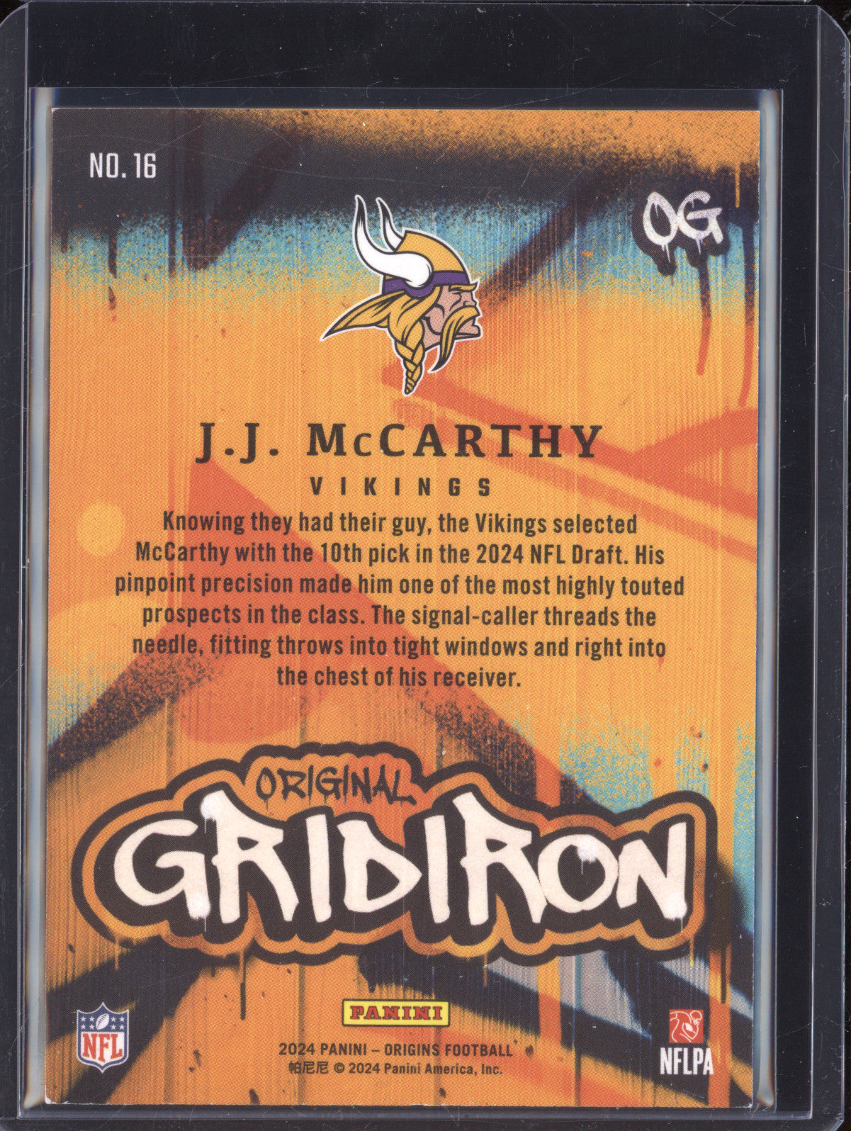 J.J. McCarthy 2024 Panini Origins 16 Original Gridion RC