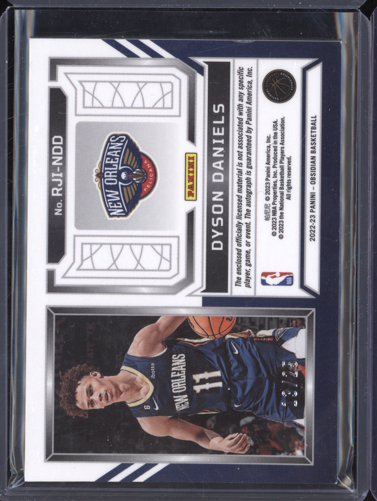 Dyson Daniels 2022-23 Panini Obsidian RJI-NDD Rookie Jersey Ink Green RC 13/25