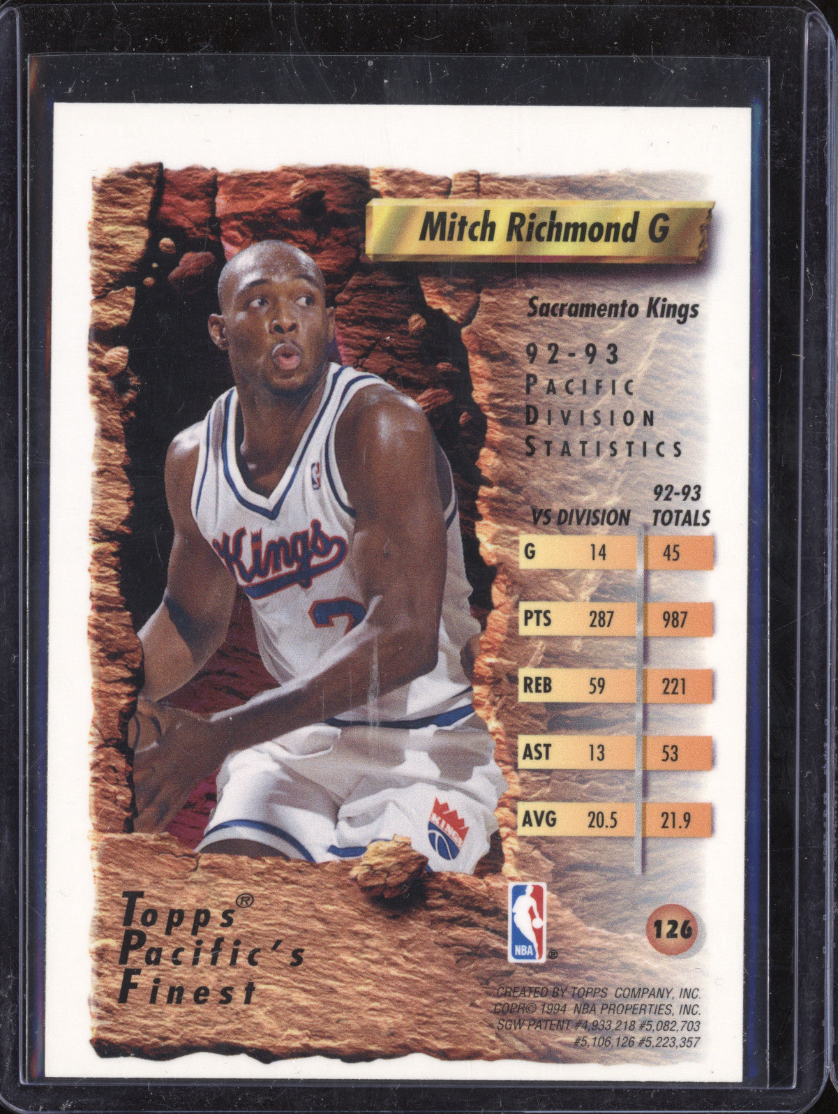 Mitch Richmond 1993-94 Topps Finest 126 Refractor