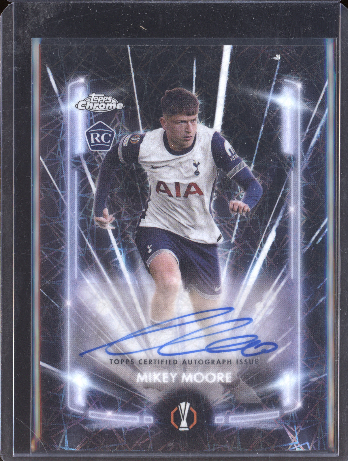 Mikey Moore 2024-25 Topps Chrome BLA-MM Black Lazer Auto RC