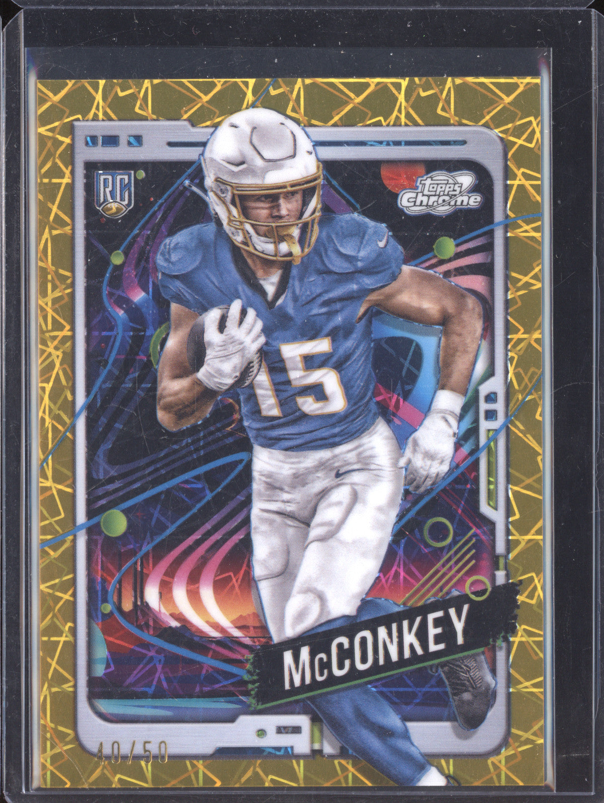 Ladd McConkey 2024 Topps Cosmic Chrome 152 Gold RC 40/50