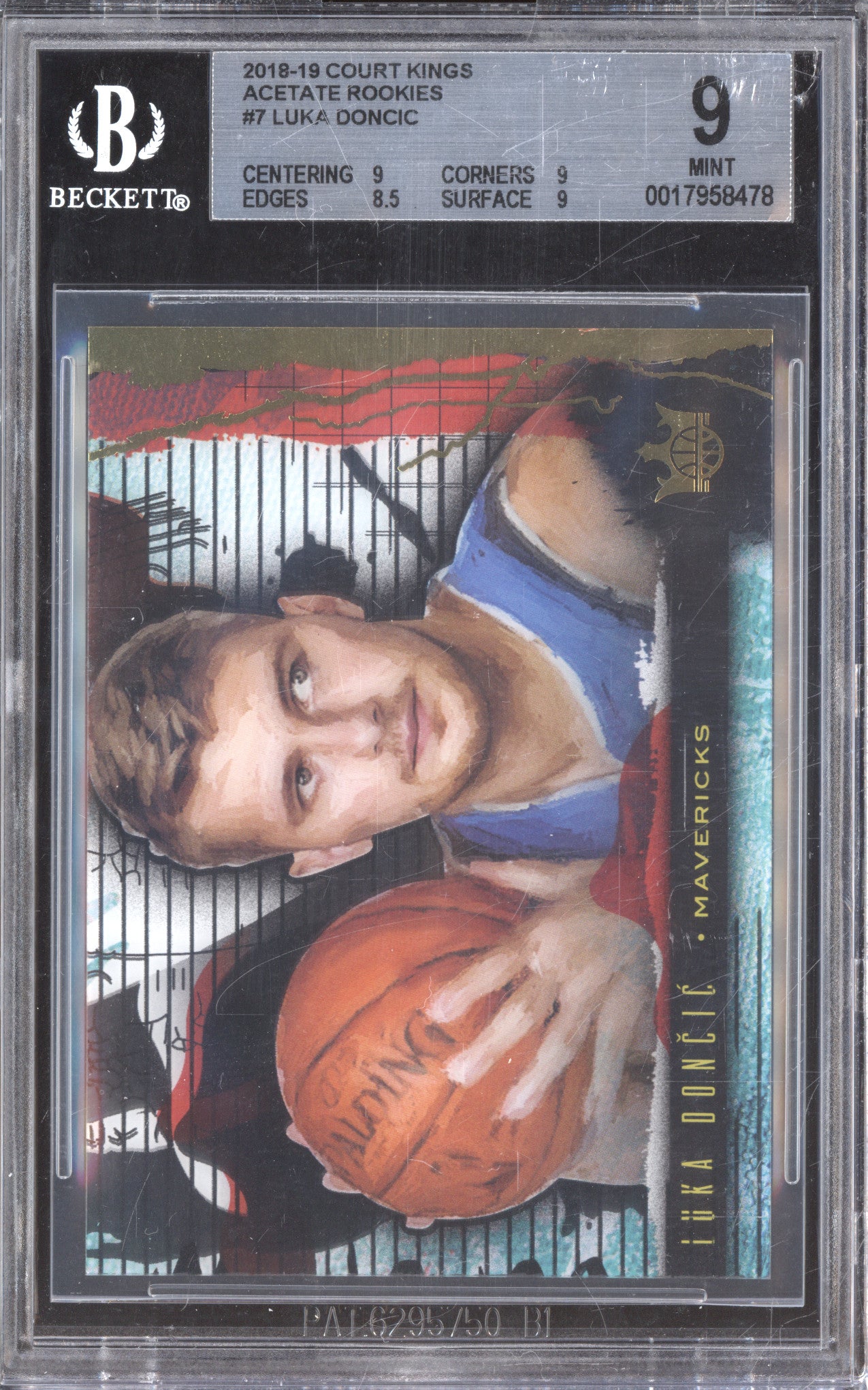 2018-19 Court Kings Acetate Rookie 7 Luka Doncic BGS 9