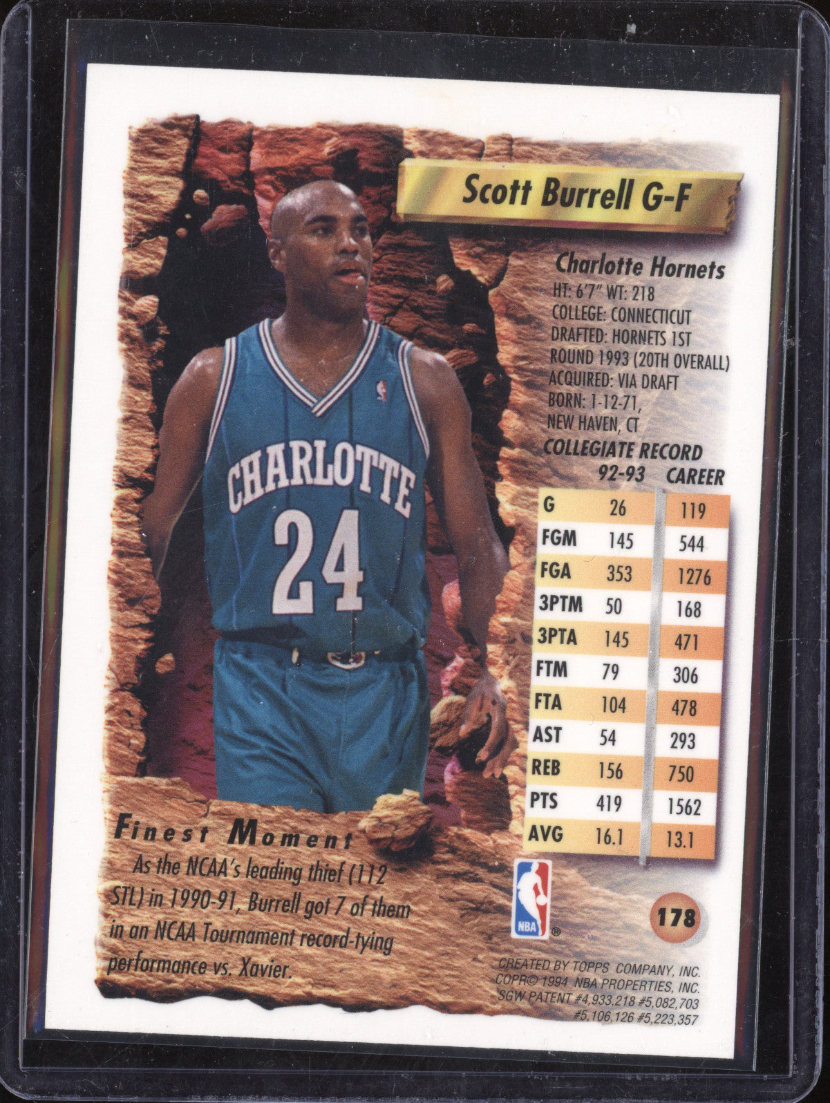 Scott Burrell 1993-94 Topps Finest 178 Refractor