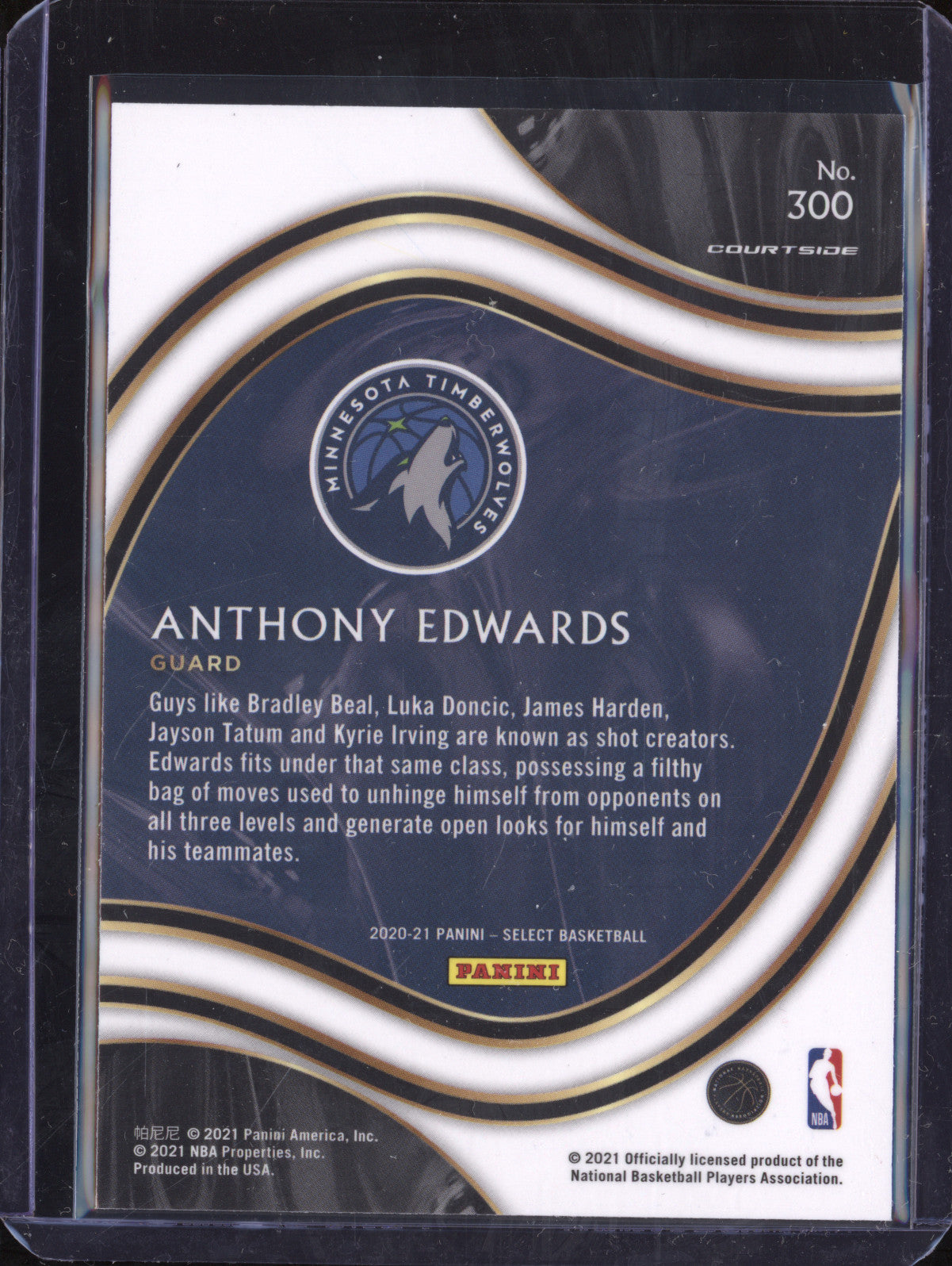Anthony Edwards 2021 Panini Select 300 Courtside RC