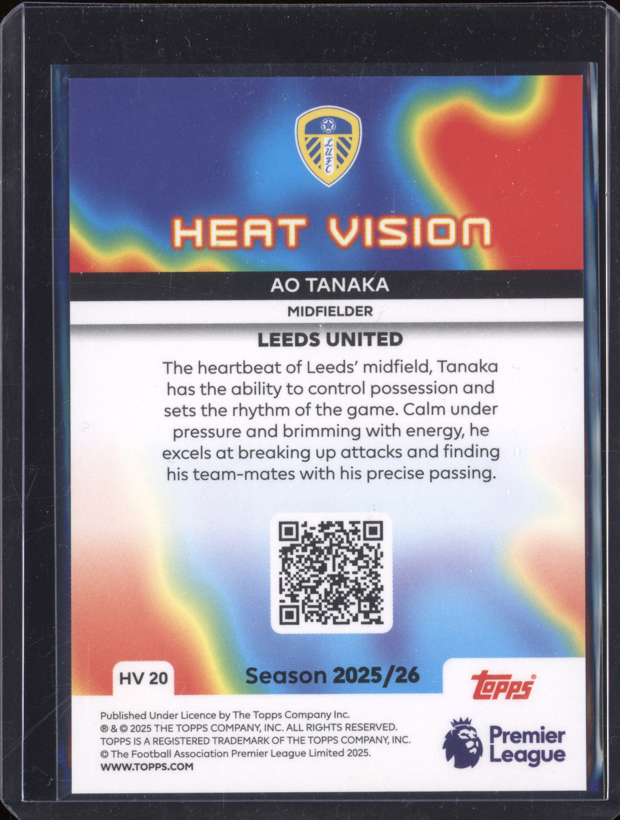 Ao Tanaka Topps Premier League HV 20 Heat Vision