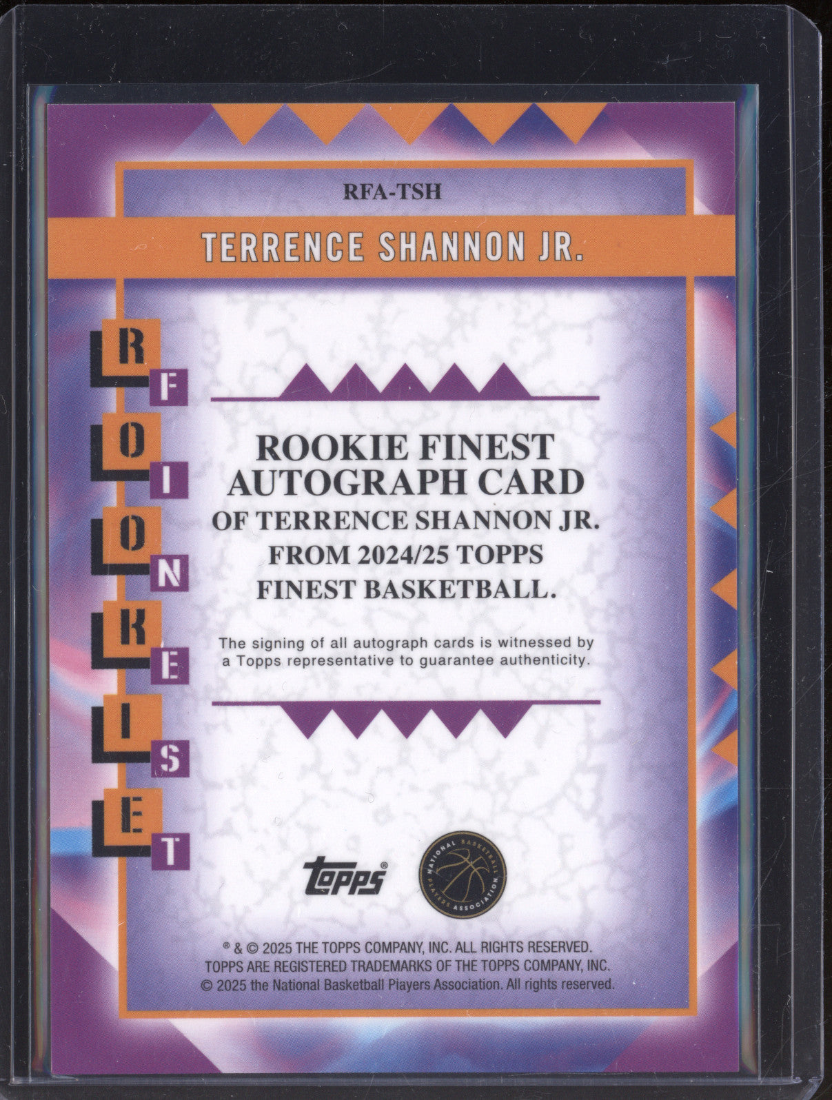 Terrence Shannon Jr 2025 Topps Finest RFA-TSH Rookie Auto Green Geometric RC /75