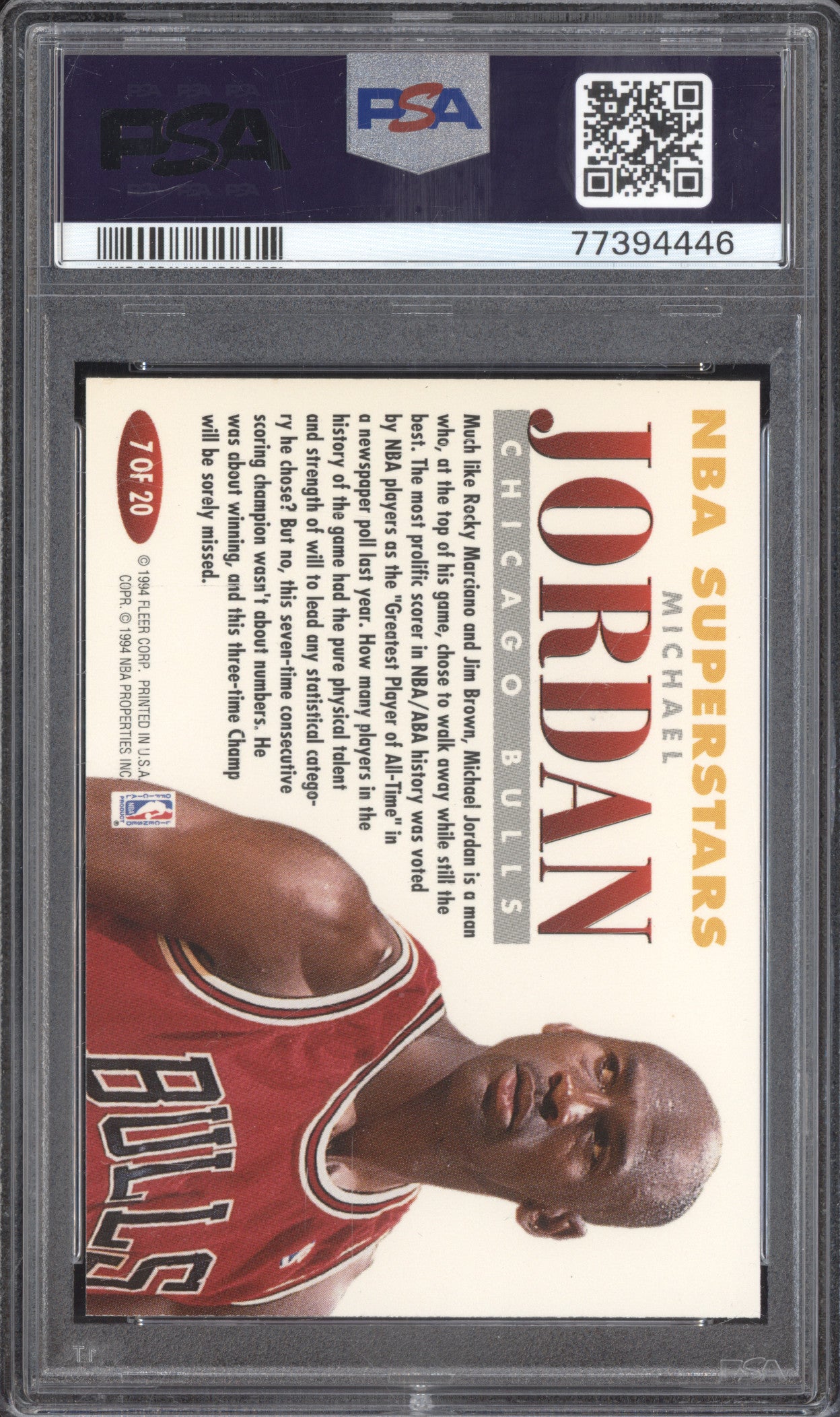 Michael Jordan 1993-94 Fleer 7 NBA Superstars PSA 10