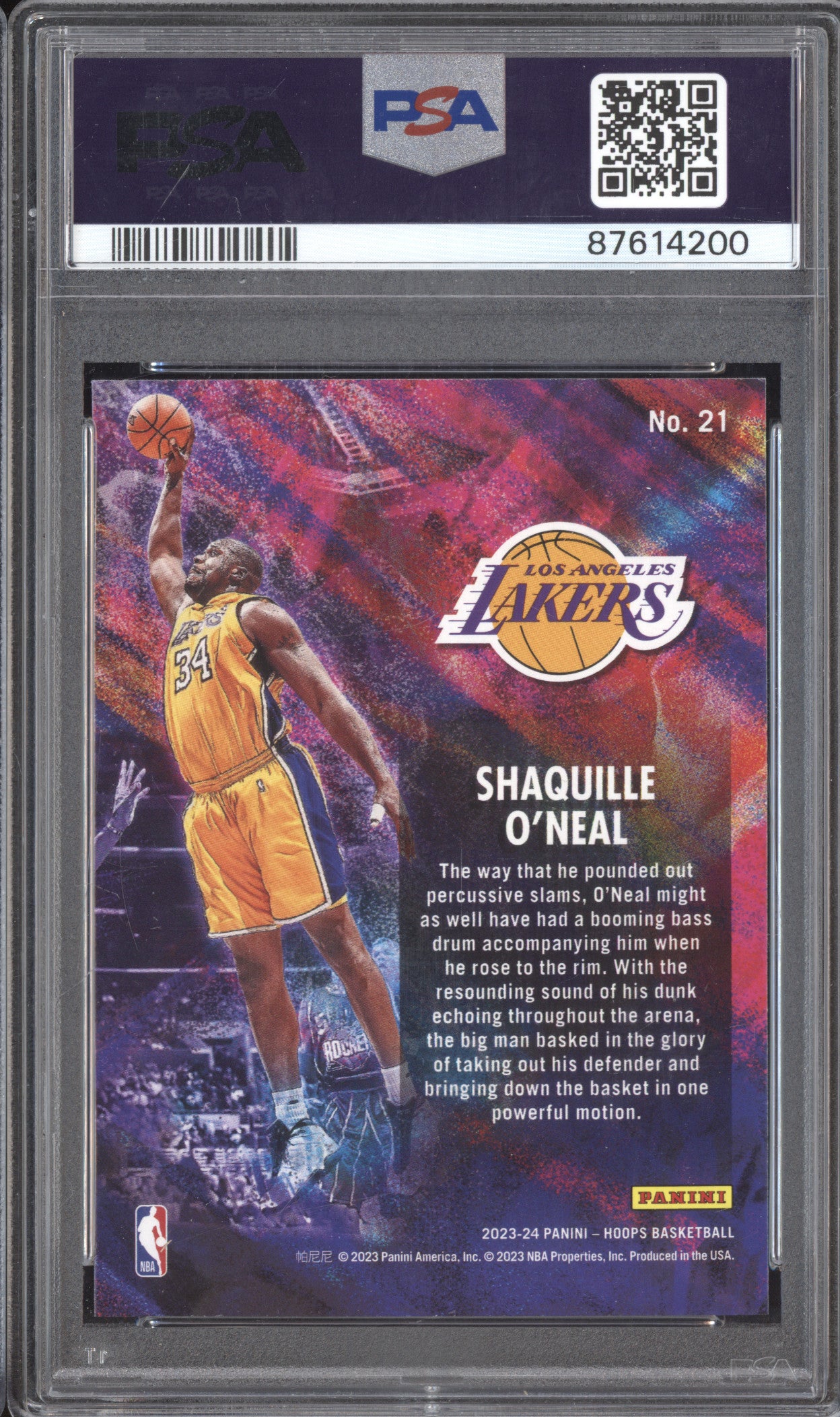 Shaquille O'Neal 2023-24 Panini Hoops 21 Jam-Tastic PSA 10
