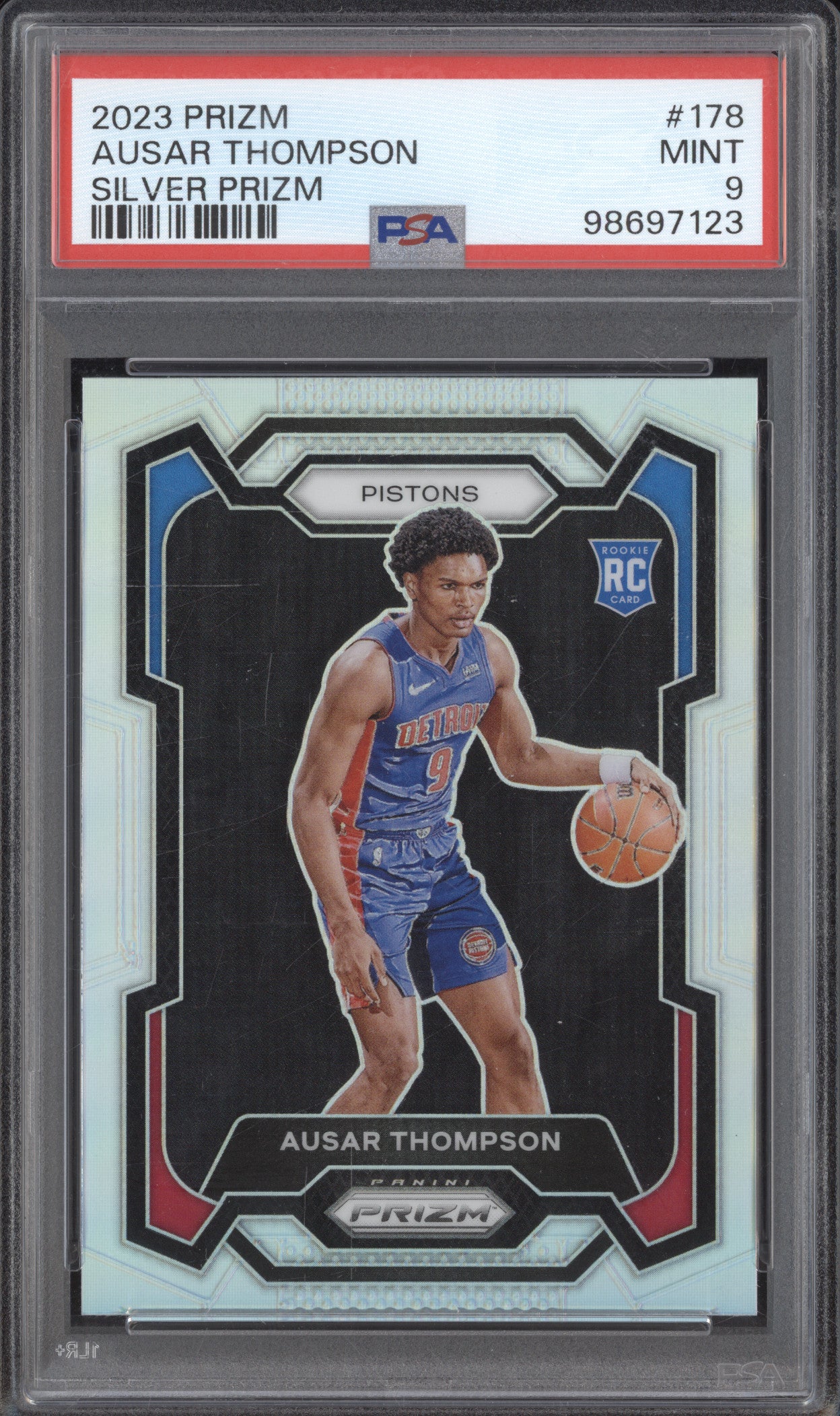 Ausar Thompson 2023-24 Panini Prizm 178 Silver RC PSA 9