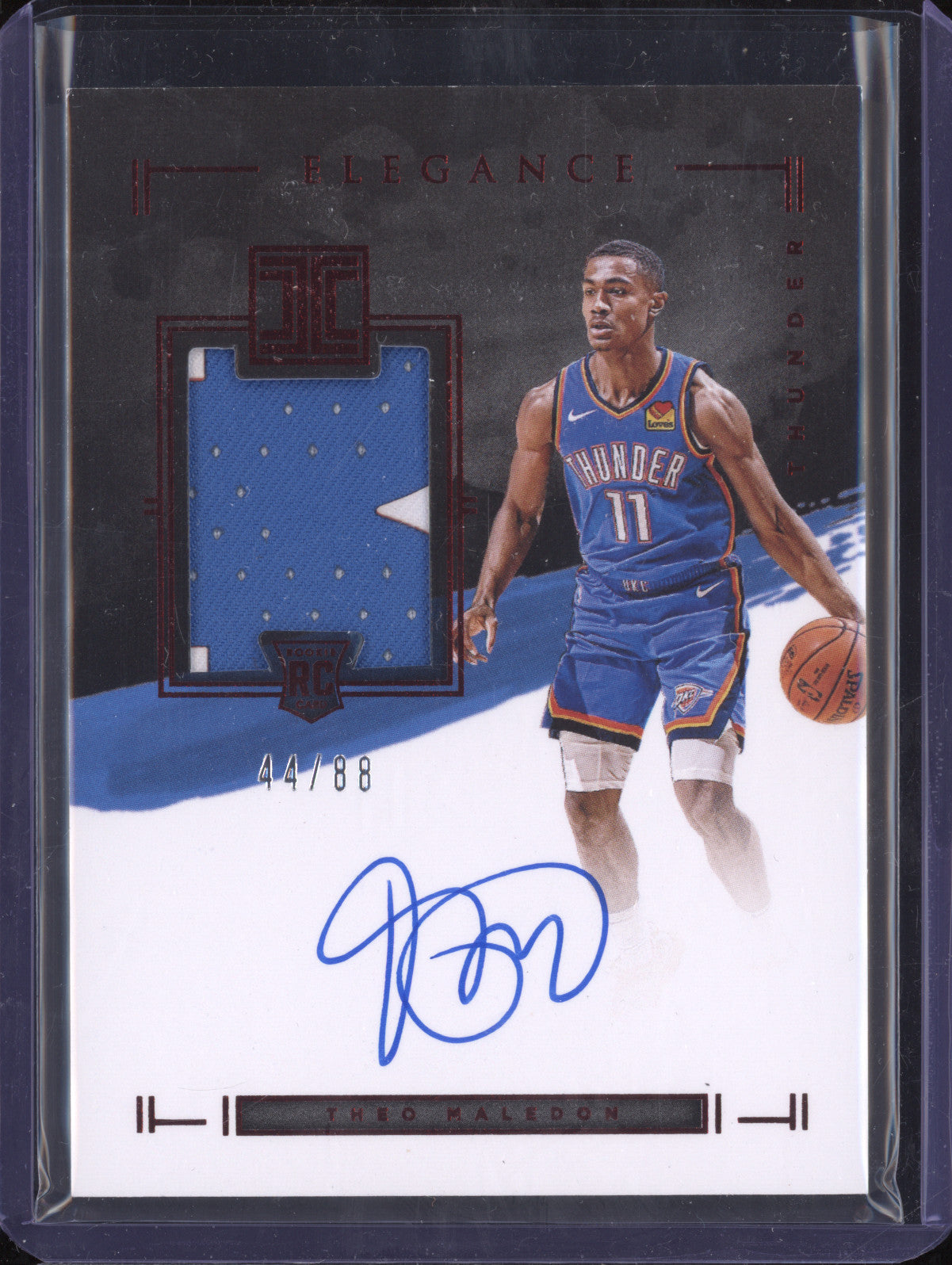 Theo Maledon 2020-21 Panini Impeccable 107 Rookie Patch Auto RC 44/88