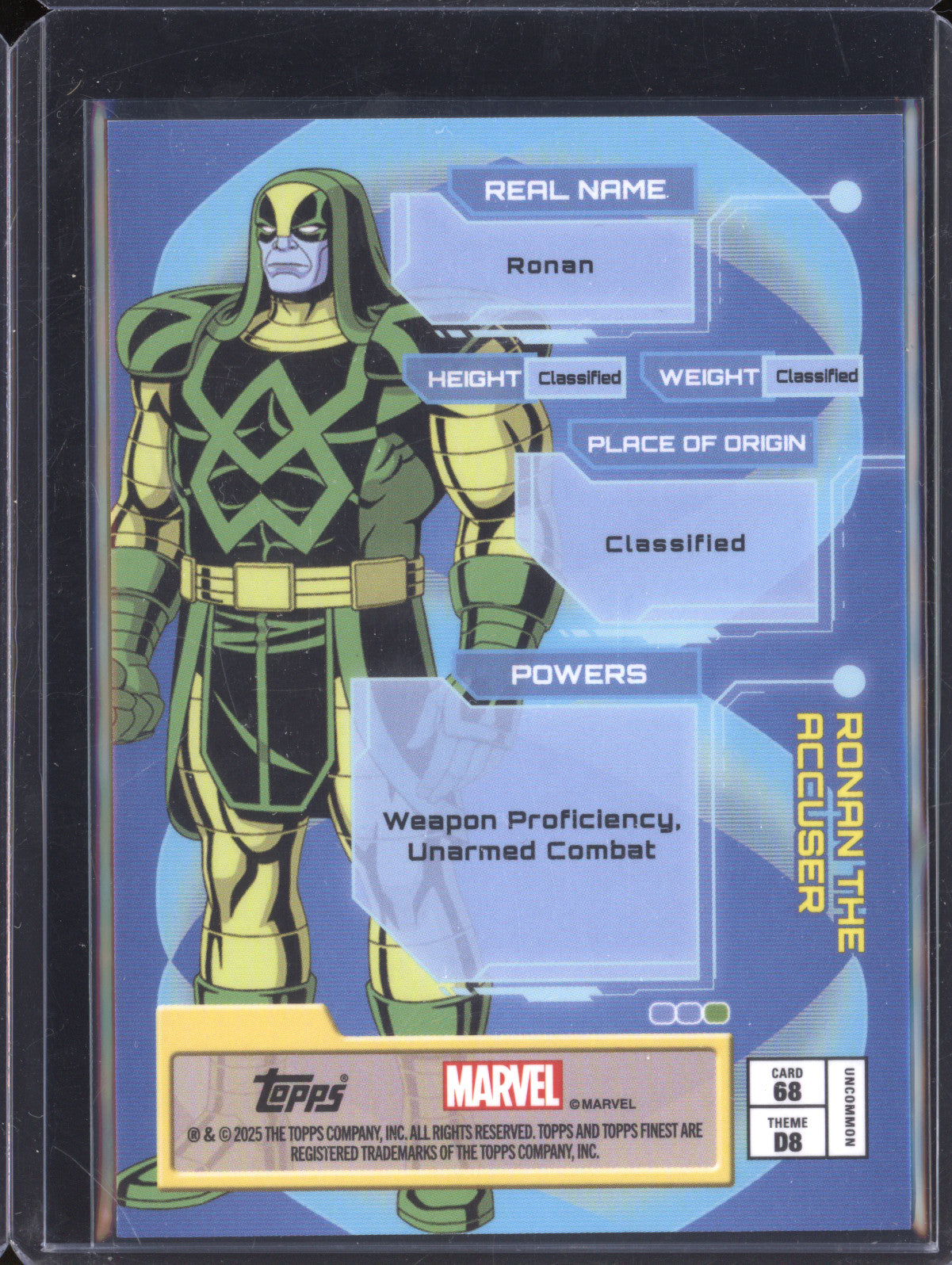 Ronan the Accuser 2025 Topps Finest X-Men 97 68 Destroyers Gold 21/50