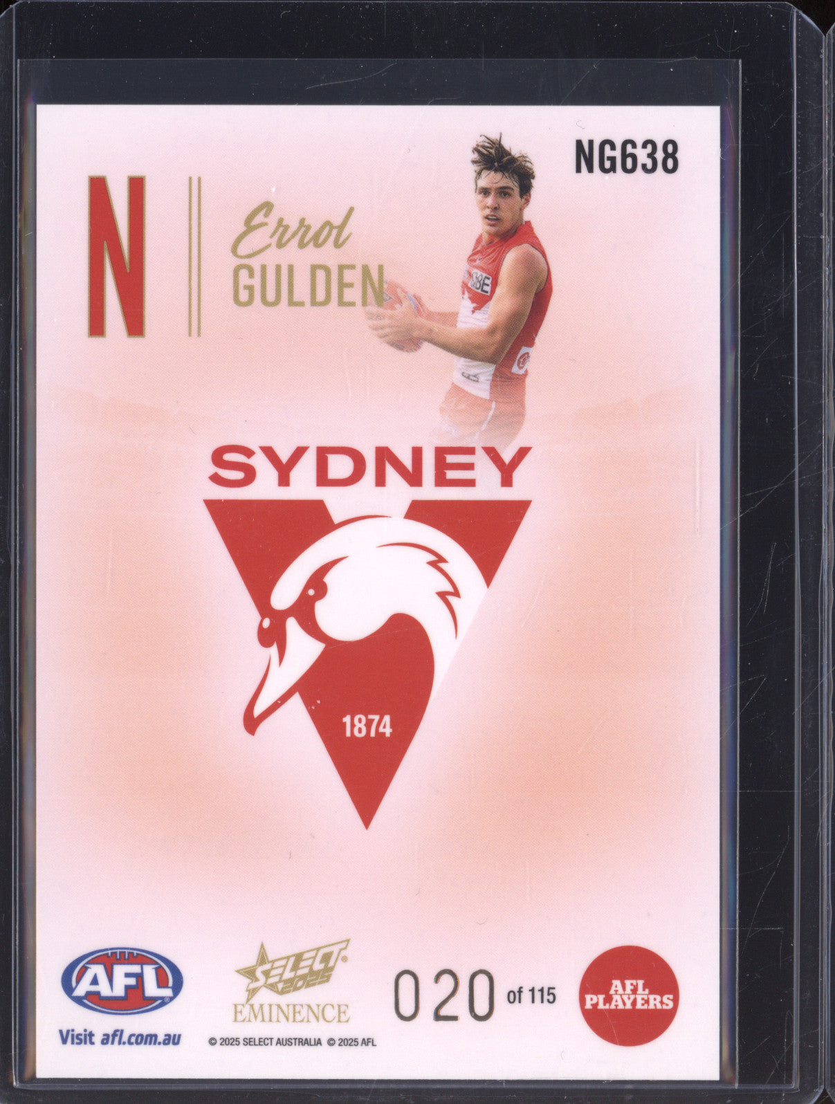 2025 AFL Select Eminence Nameplate NG638 Errol Gulden 020/115