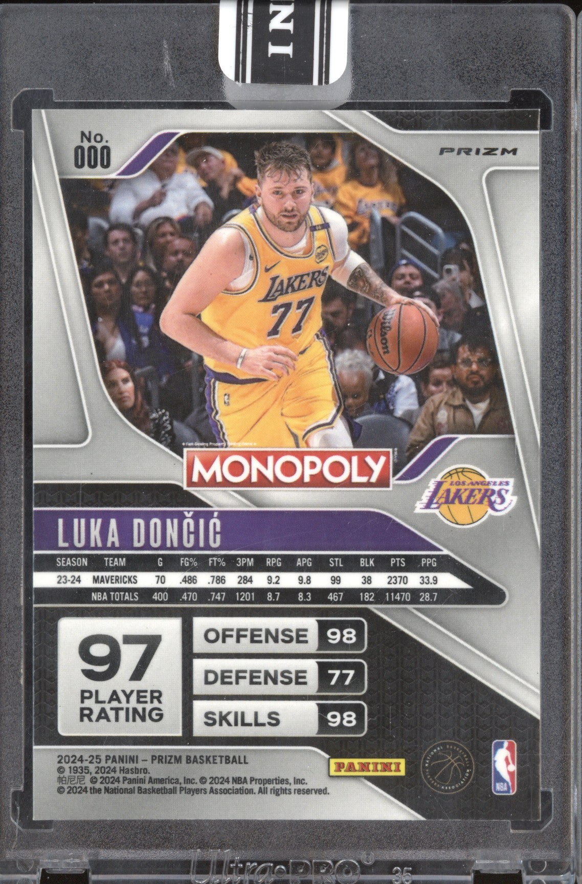 Luka Doncic 2024-25 Panini Prizm Monopoly 0 Free Parking