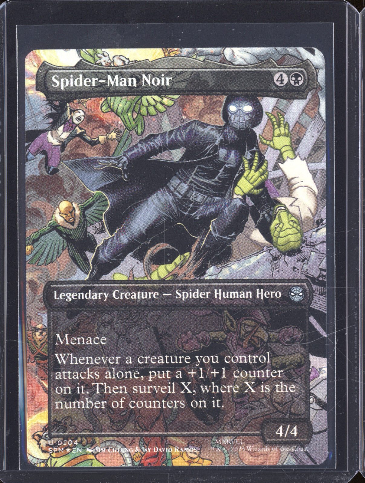 2025 Magic The Gathering Marvel Spider-Man U 204 Spider-Man Noir Foil Borderless