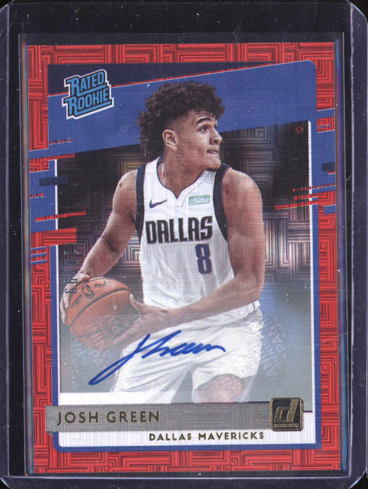 Josh Green 2020-21 Panini Donruss Optic 234 Rated Rookie Auto Red RC 10/99
