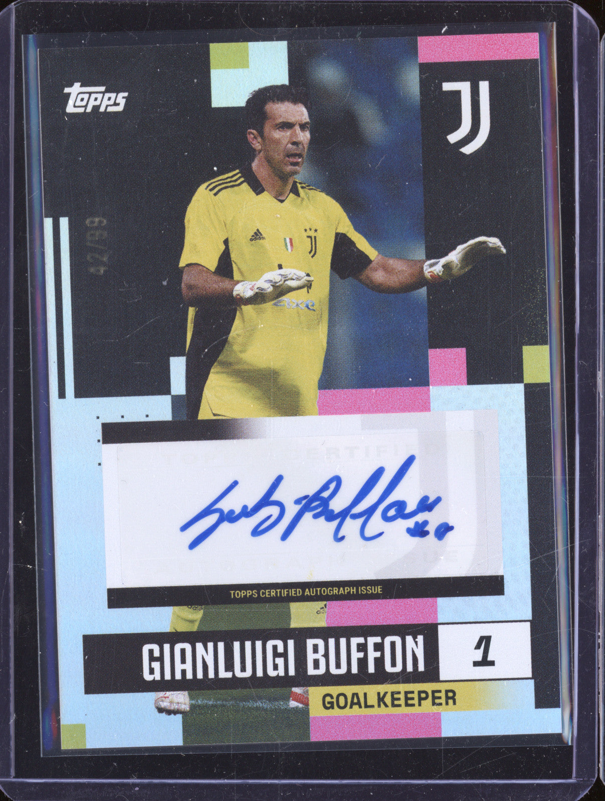 Gianluigi Buffon 2024-25 Topps Team Set Juventus FC BA-GB Autograph Pink 42/99