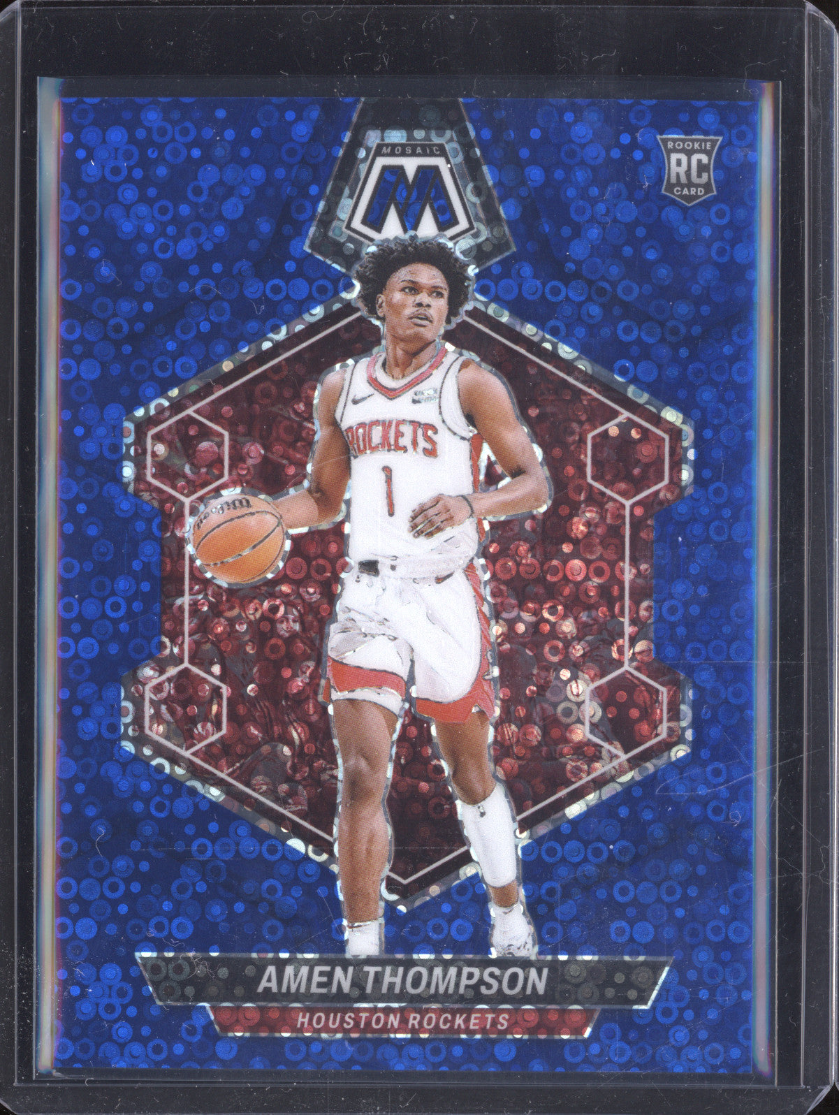 Amen Thompson 2023-24 Panini Mosaic 230 Blue Fast Break Mosaic RC 60/85