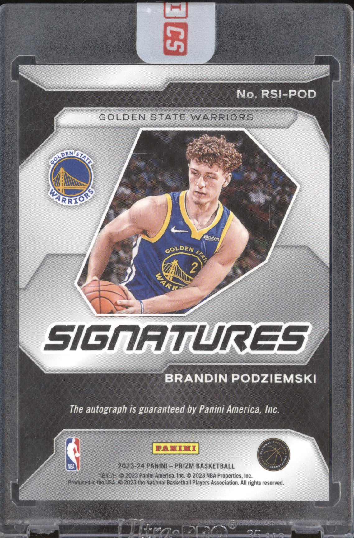 Brandin Podziemski 2023-24 Panini Prizm RSI-POD Signatures RC