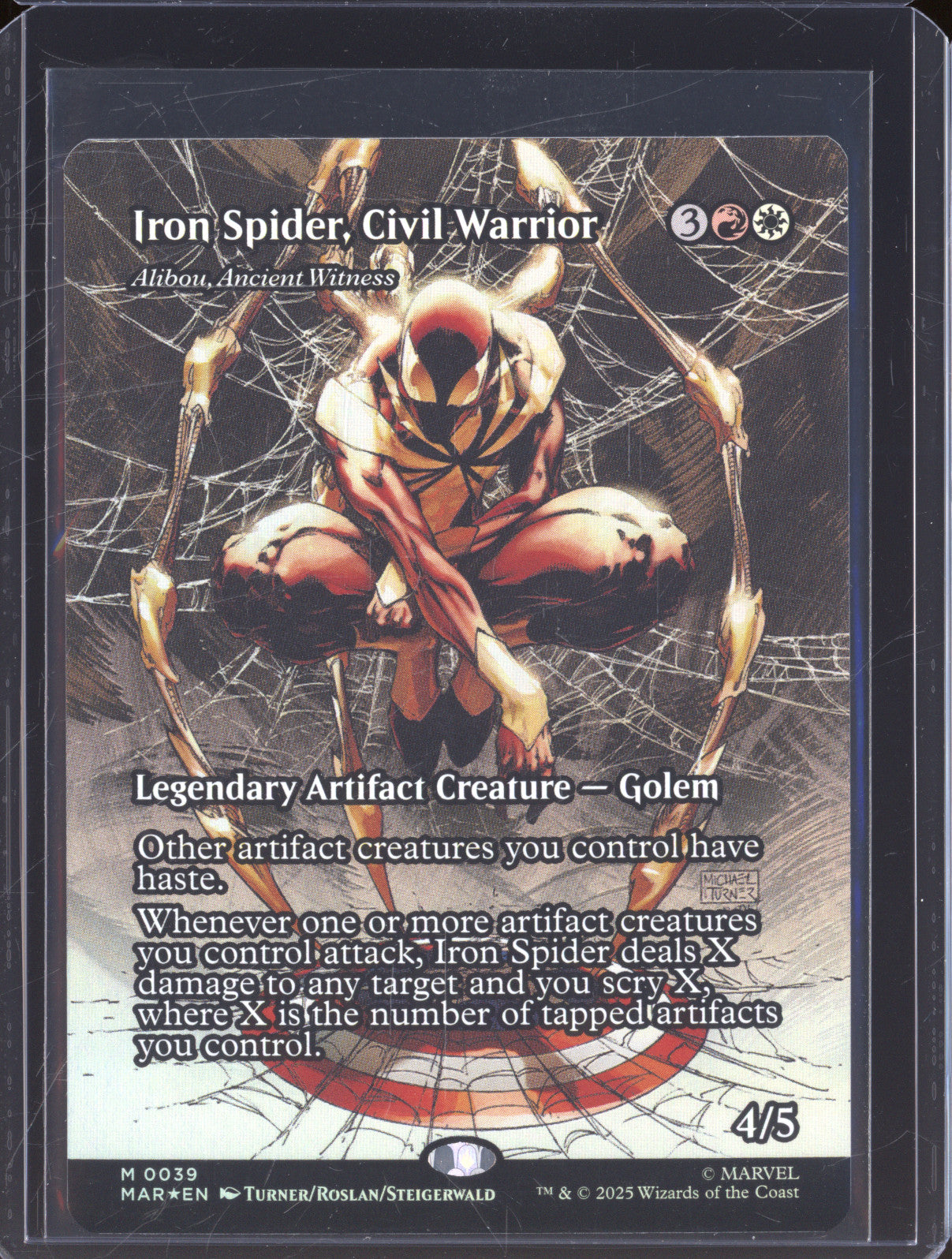 2025 MTG Marvel Spider-Man M 39 Iron Spider, Civil Warrior Foil Borderless