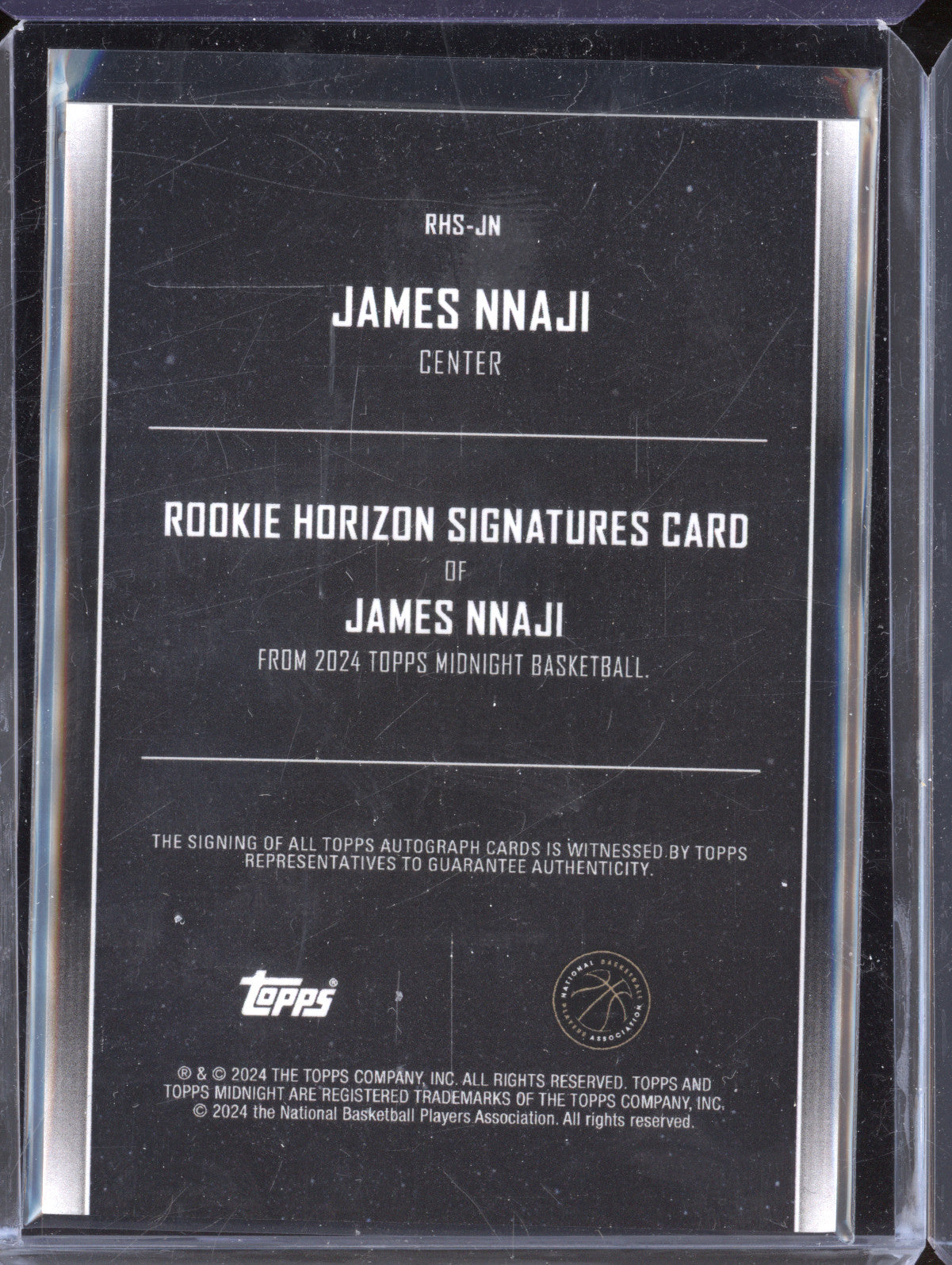 James Nnaji 2023-24 Topps Midnight RHS-JN Rookie Horizon Auto Dusk RC 44/75