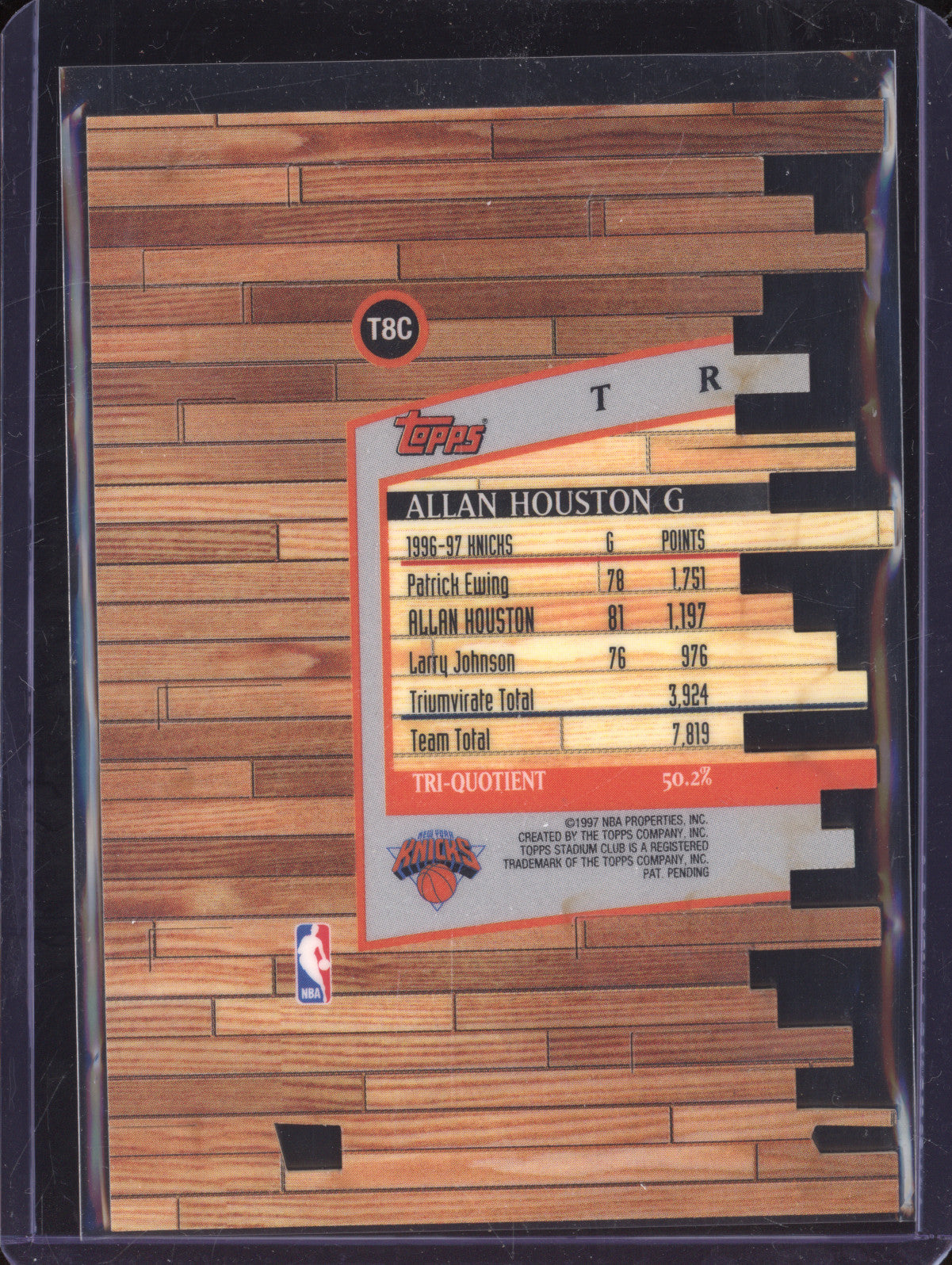 Allan Houston 1997-98 Topps Stadium Club Triumvirate T8C