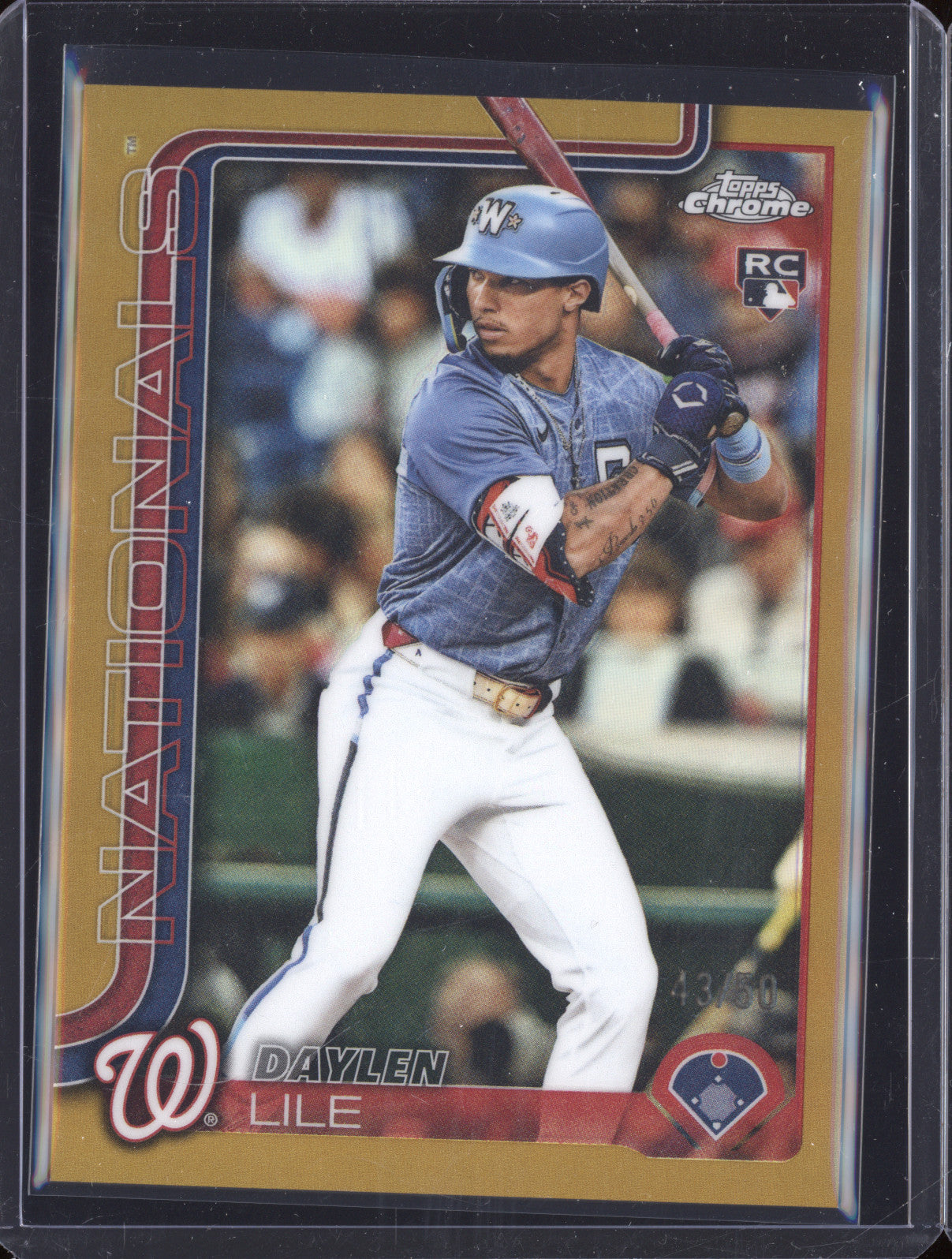 Daylen Lile 2025 Topps Chrome Update USC146 Gold RC /50