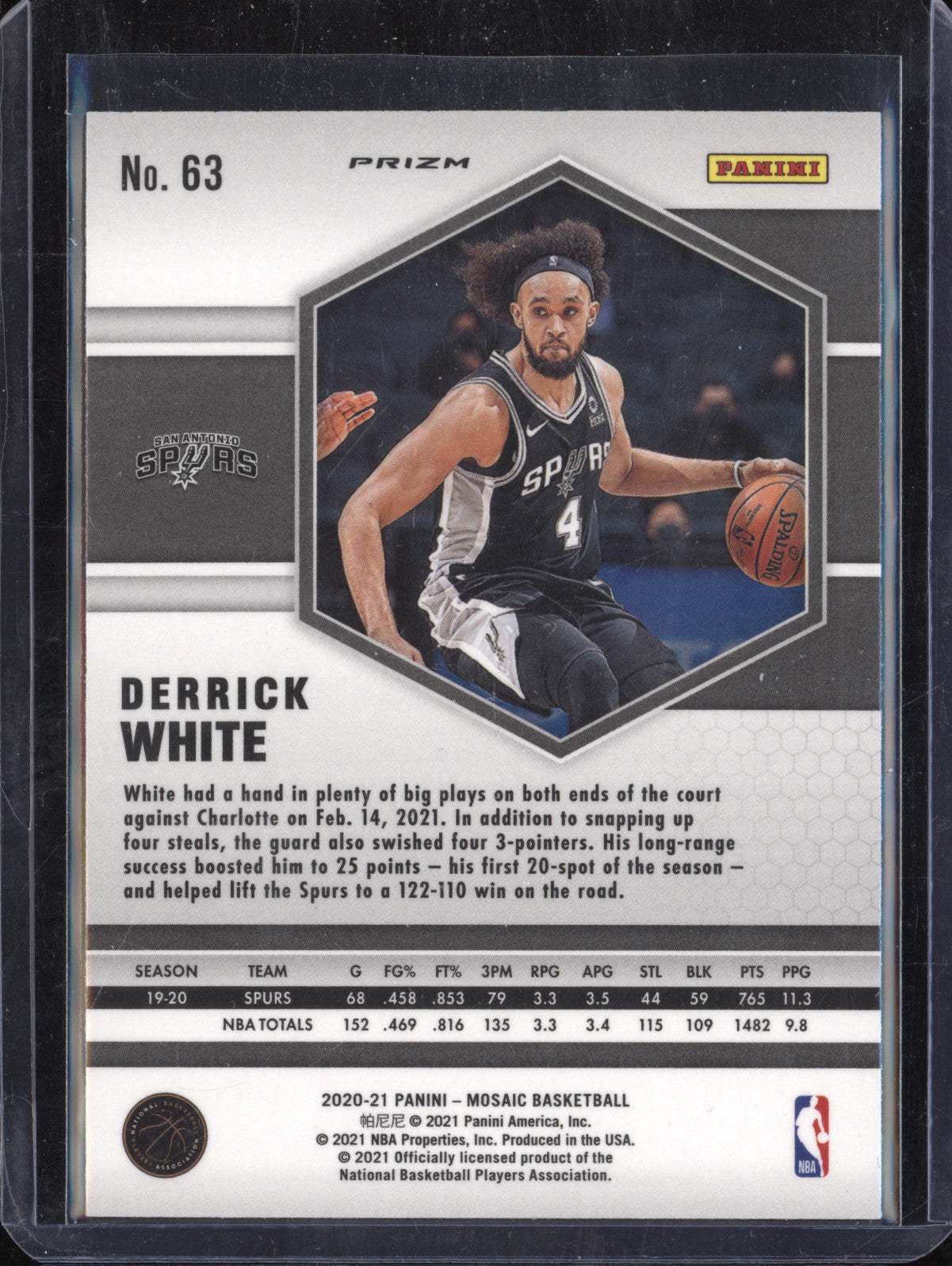 Derrick White 2020-21 Panini Mosaic 63 Genesis