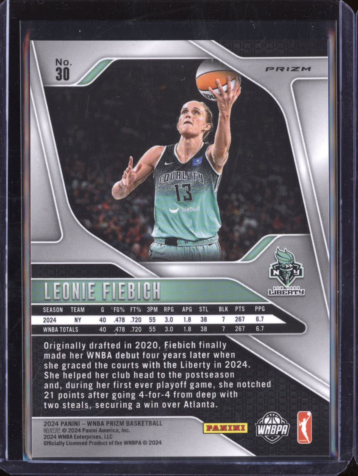 Leonie Fiebich 2024 Panini WNBA Prizm 30 Silver RC