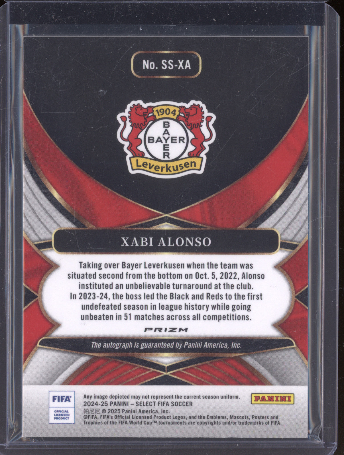2024-25 Panini Select Fifa SS-XA Xabi Alonso Red Auto