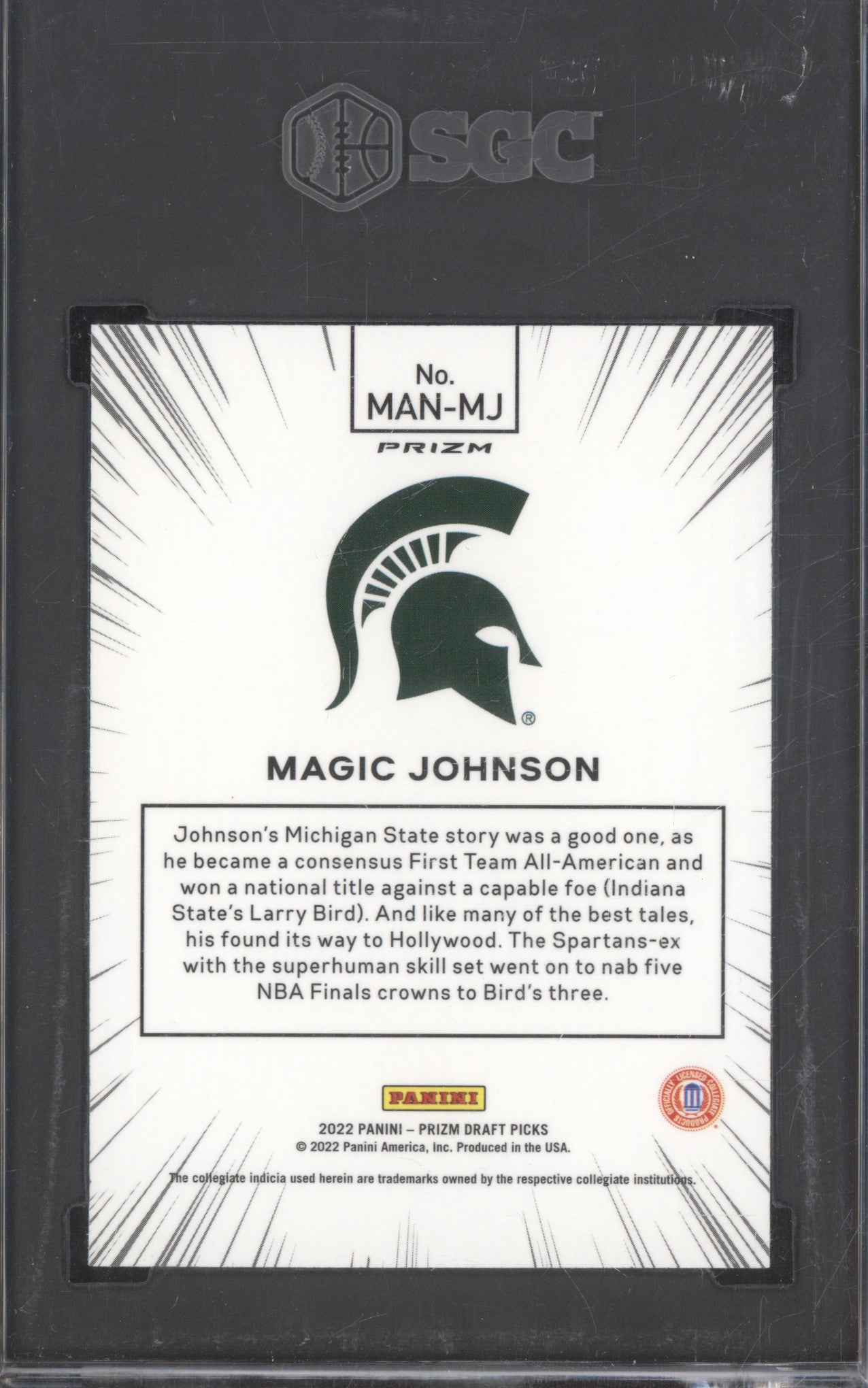 2022 Panini Prizm Draft Picks DP Magic Johnson Manga SGC 9.5