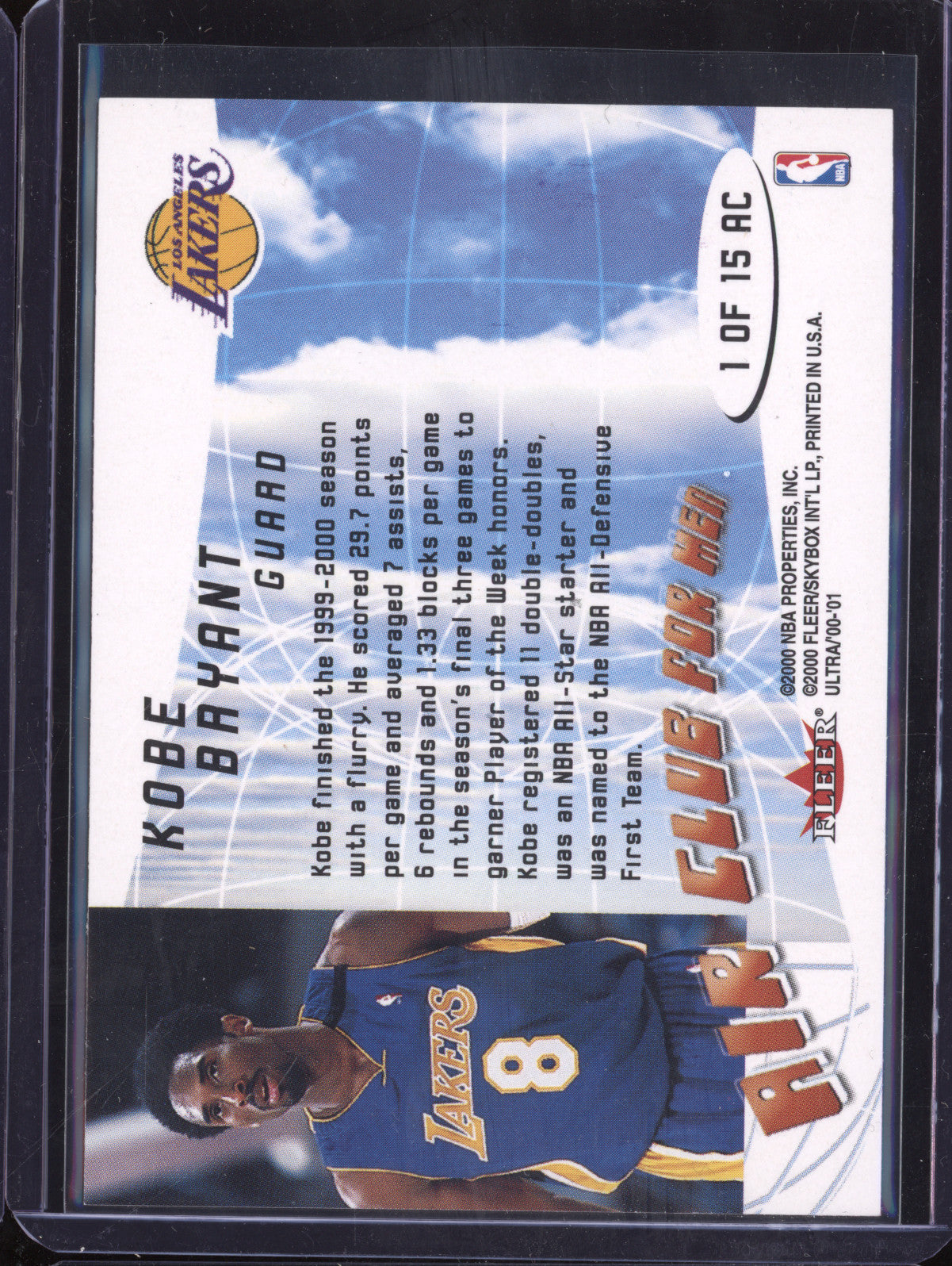 Kobe Bryant 2000-01 Fleer Ultra 1