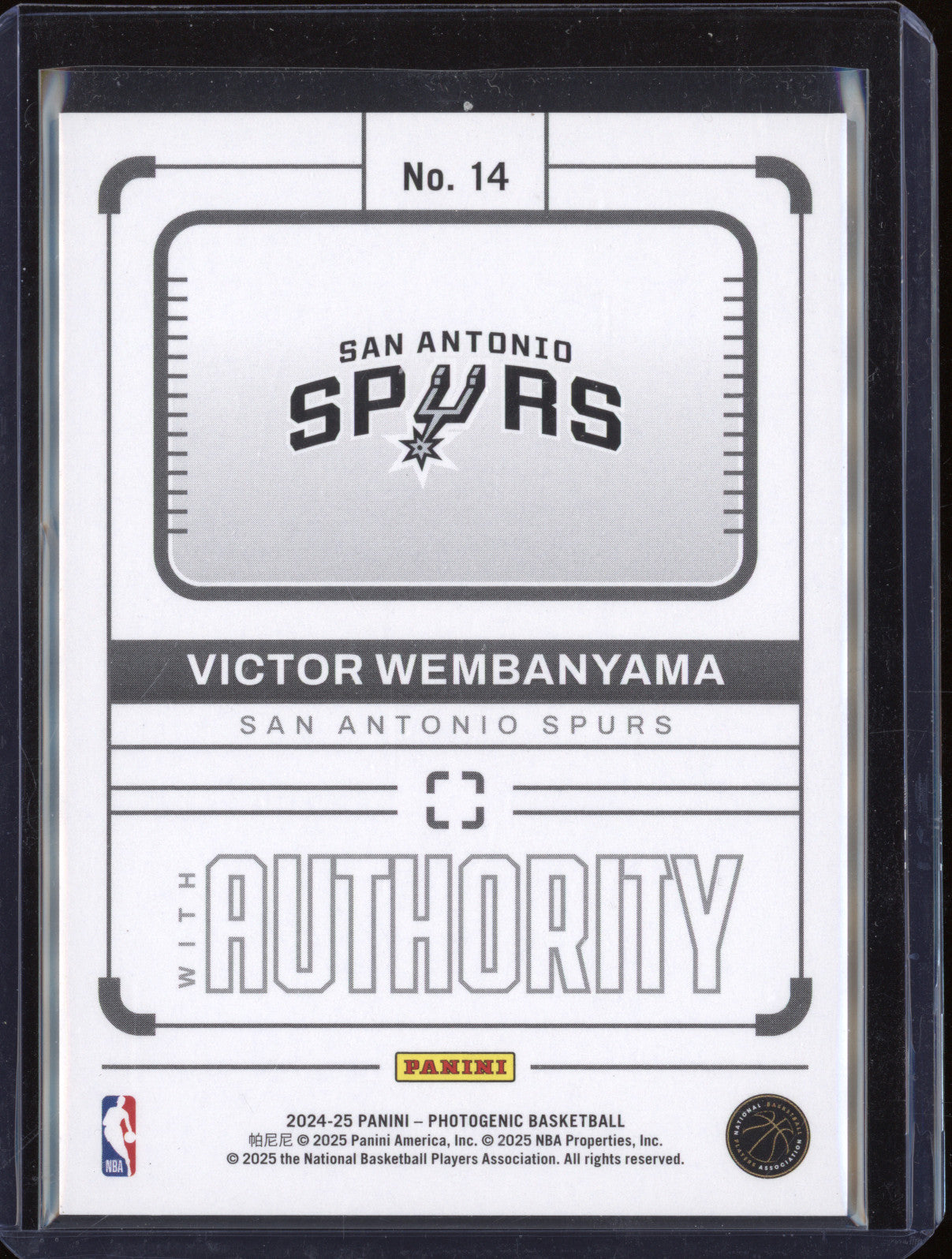 Victor Wembanyama 2024-25 Panini Photogenic 14 Wedges With Authority 45/49