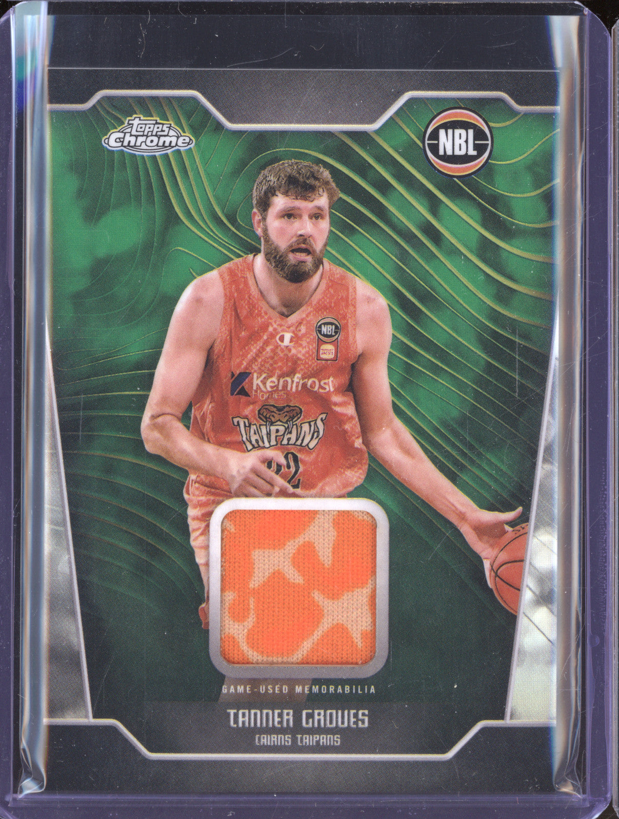 Tanner Groves 2024 Topps Chrome NBL NR-TG Relic Refractor