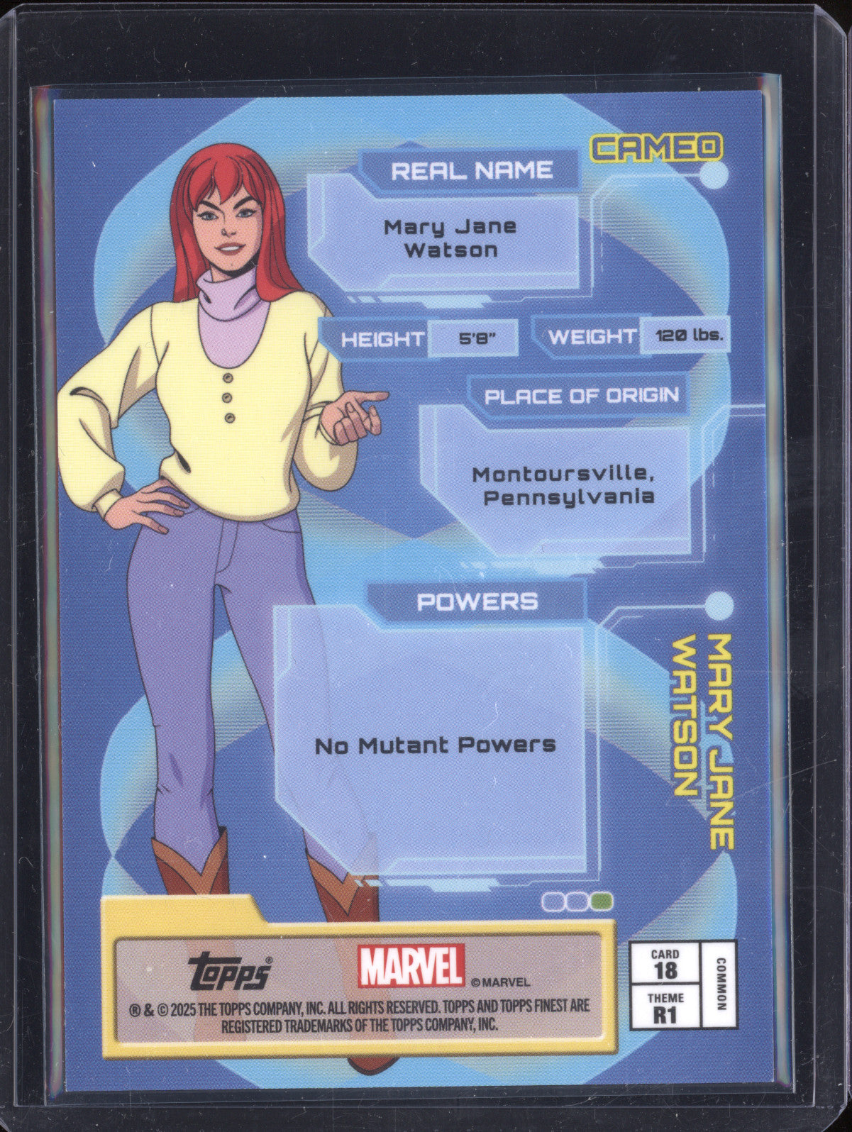 Mary Jane Watson 2025 Topps Finest X-Men 97 18 Rise X-Fractor 58/97