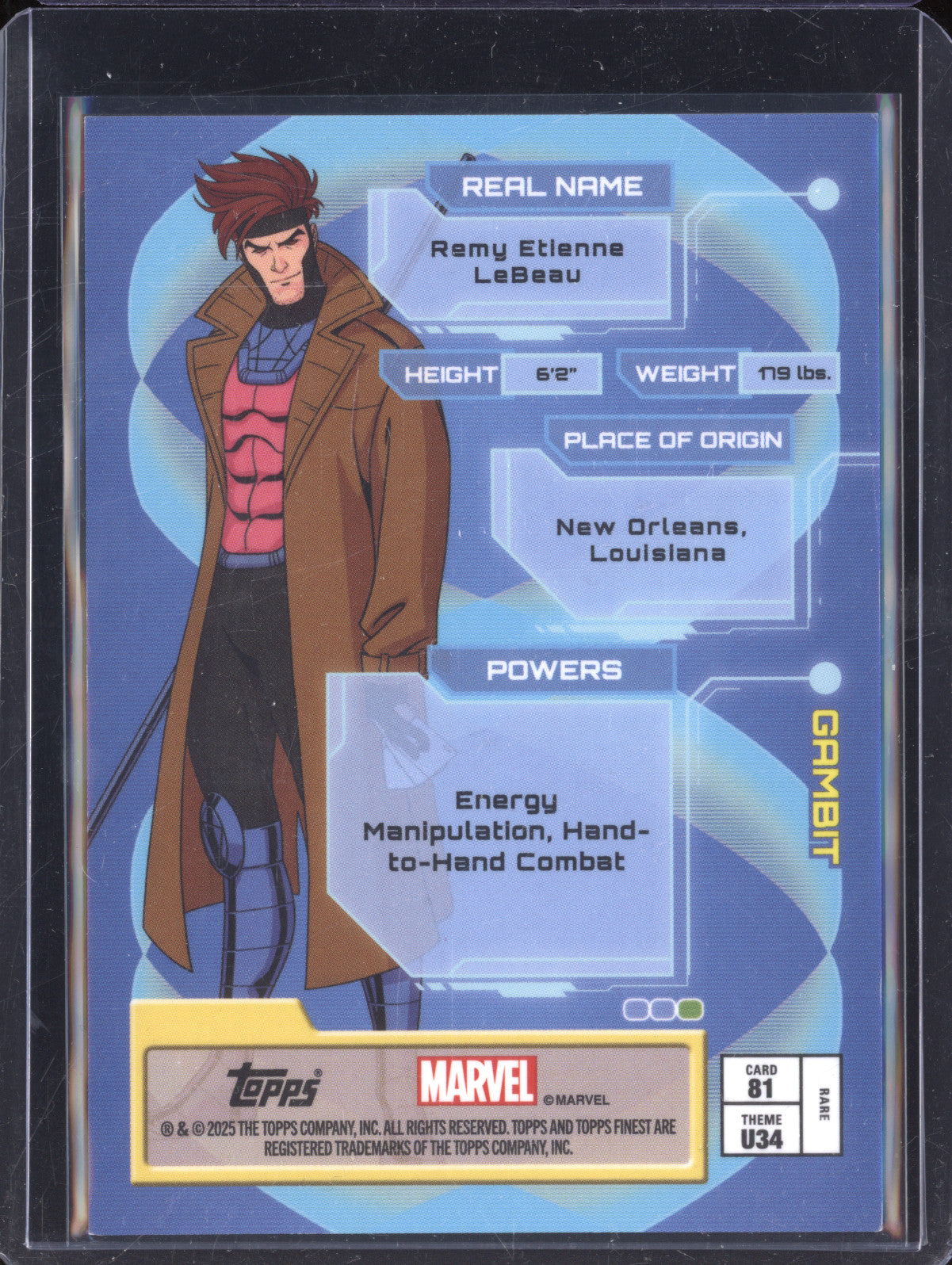 Gambit 2025 Topps Finest X-Men 97 81 Ultimates X-Fractor 22/97