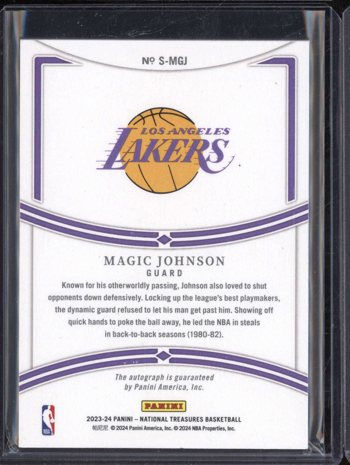 Magic Johnson 2023-24 Panini NT S-MGJ Signatures Gold 7/10